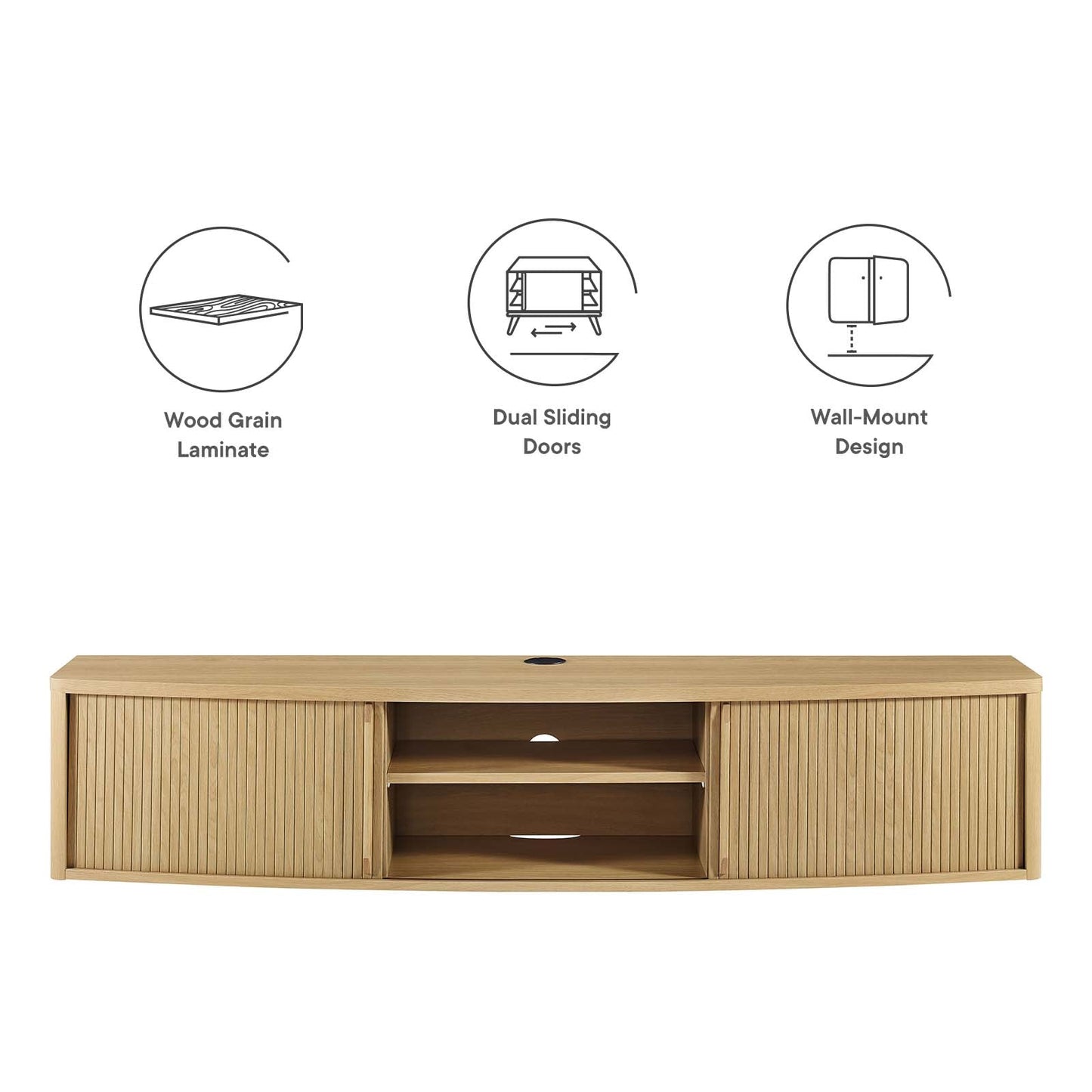 Resonance 60" Wall-Mount TV Stand By Modway - EEI-6182 | TV Stands | Modishstore - 20