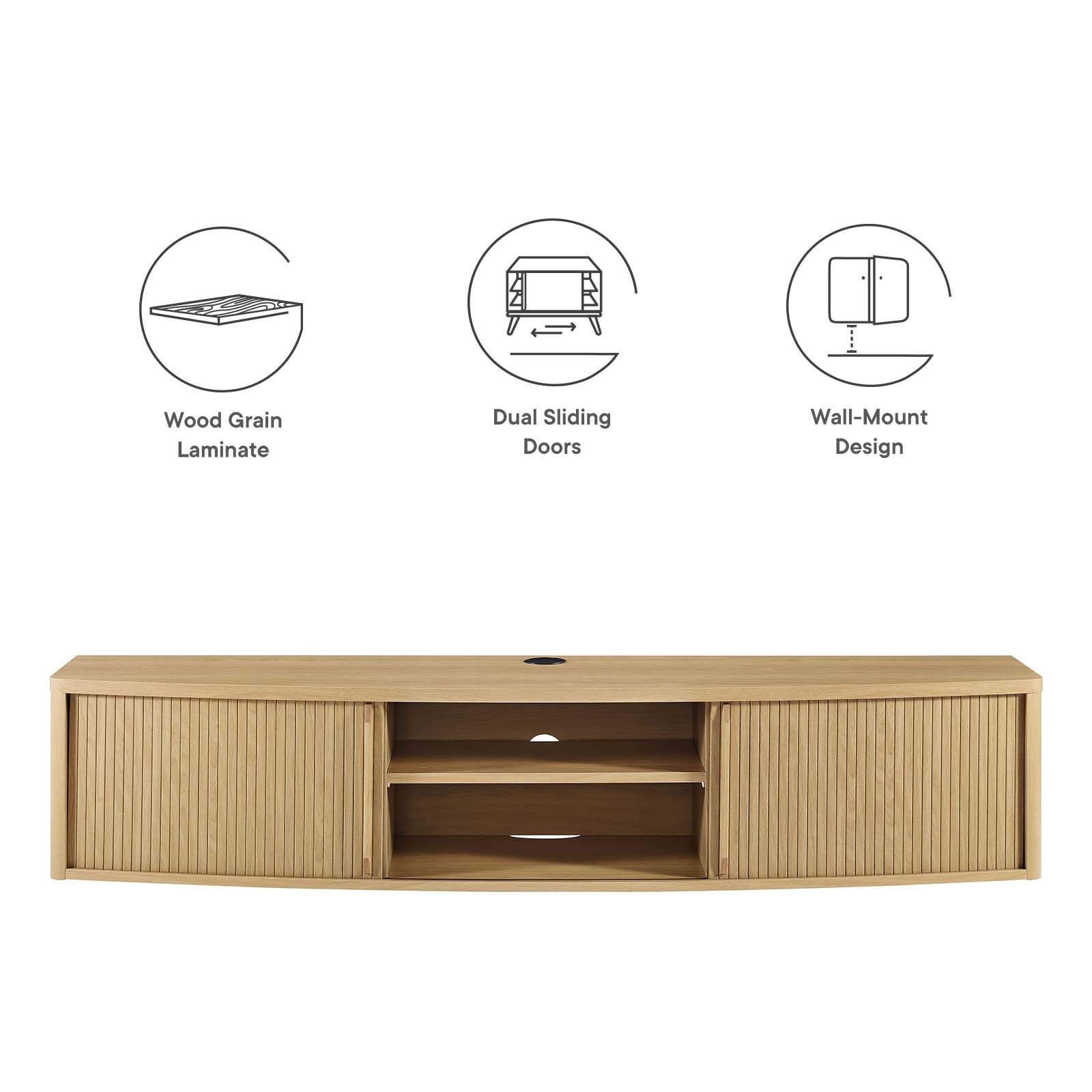 Resonance 60" Wall-Mount TV Stand By Modway - EEI-6182 | TV Stands | Modishstore - 20
