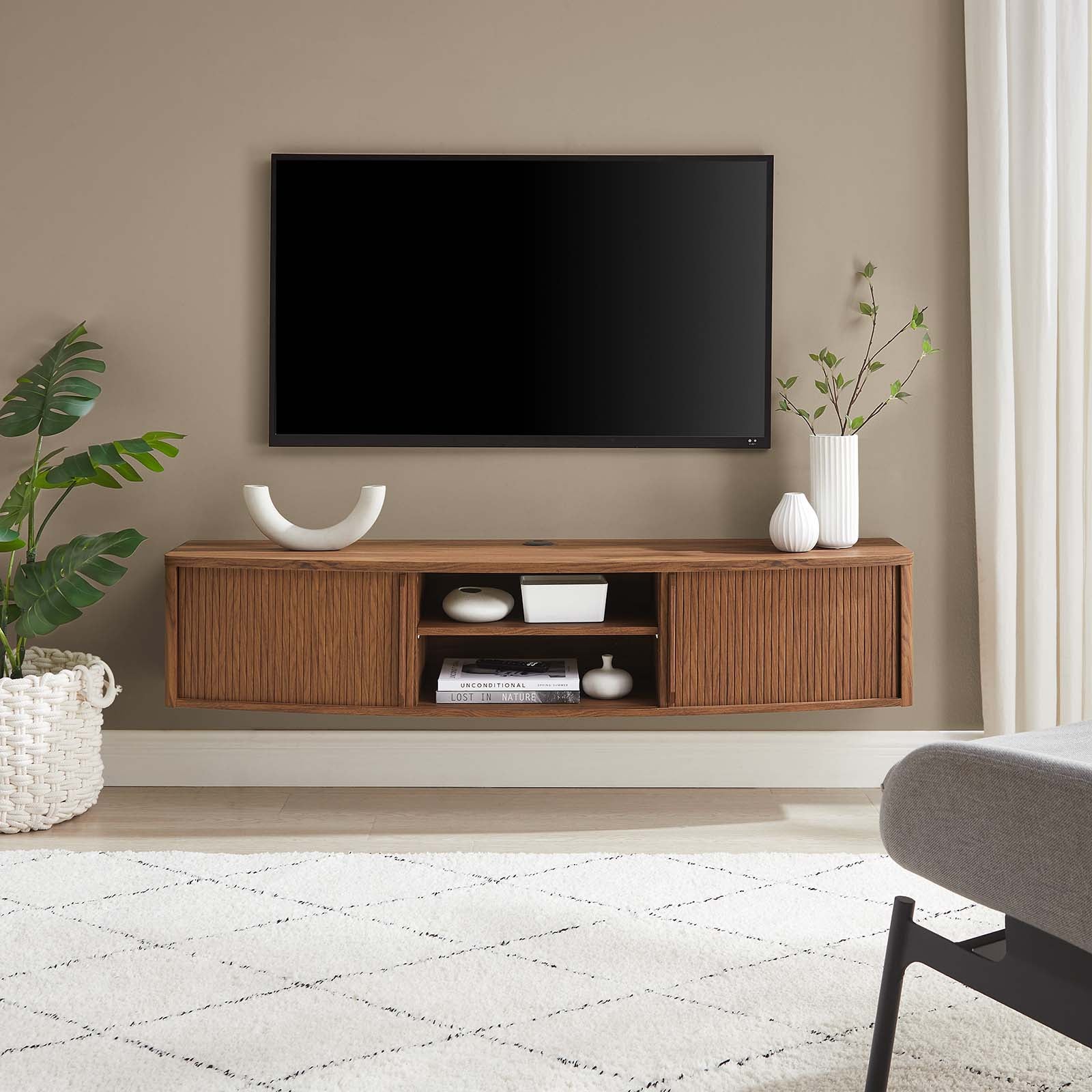 Resonance 60" Wall-Mount TV Stand By Modway - EEI-6182 | TV Stands | Modishstore - 23