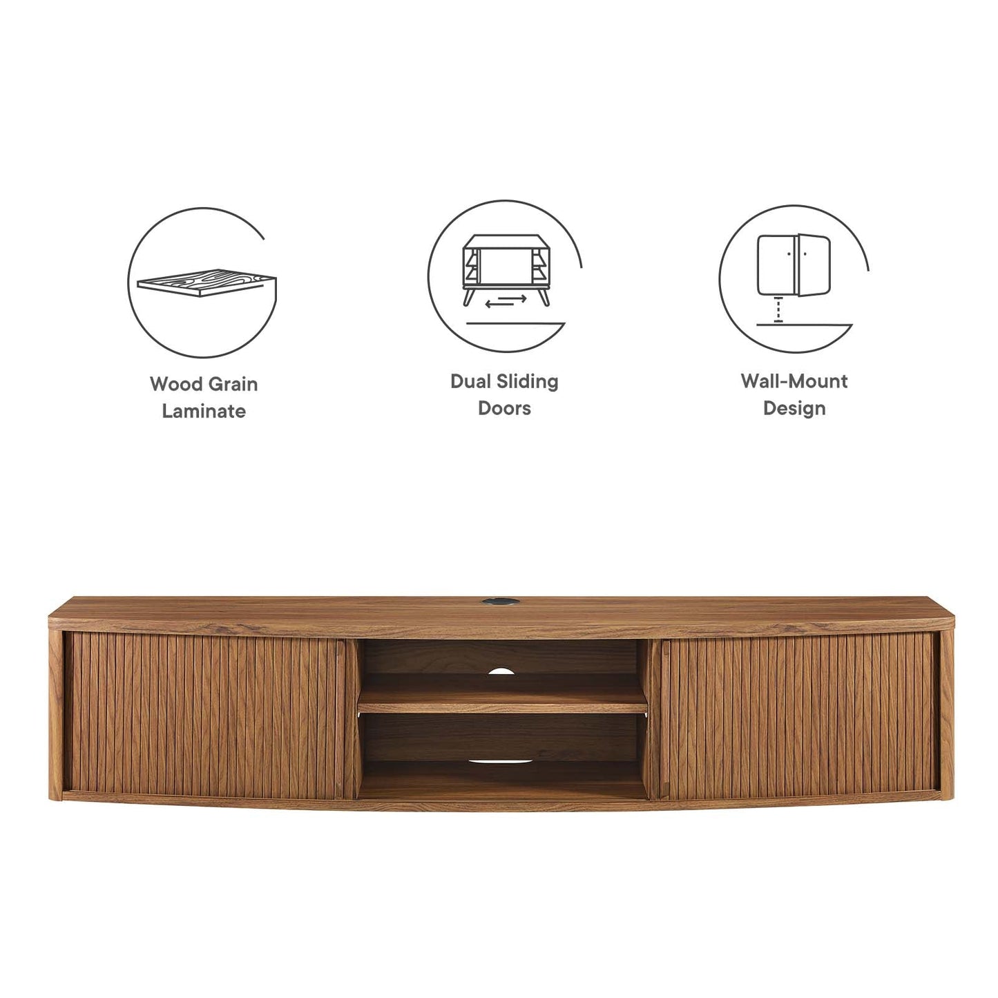Resonance 60" Wall-Mount TV Stand By Modway - EEI-6182 | TV Stands | Modishstore - 30