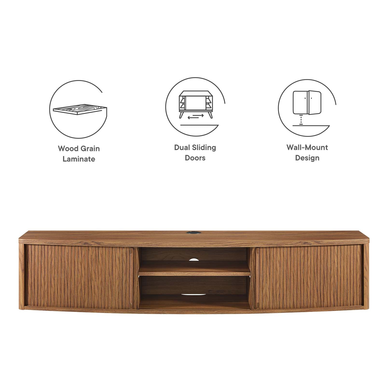 Resonance 60" Wall-Mount TV Stand By Modway - EEI-6182 | TV Stands | Modishstore - 30