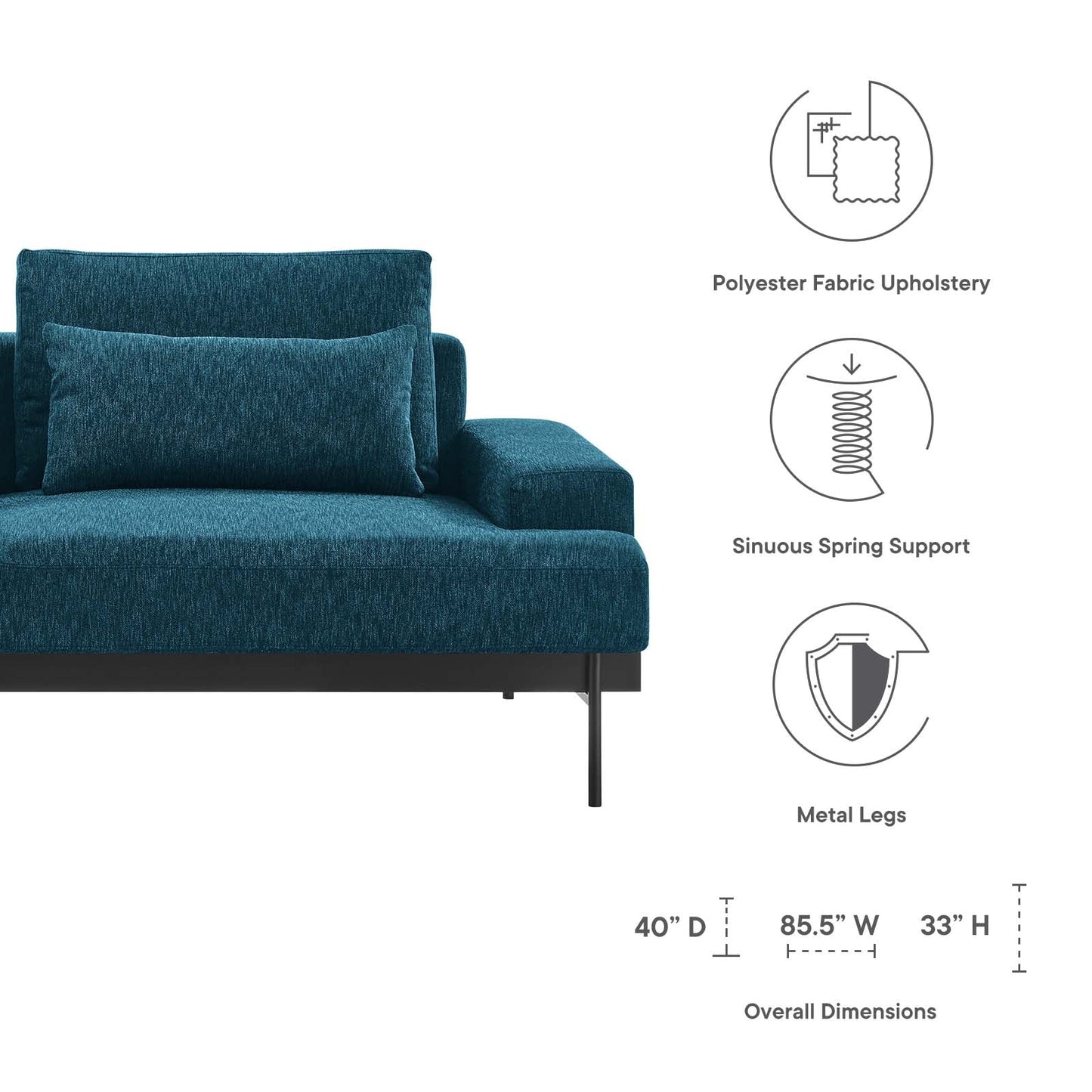 Proximity Upholstered Fabric Sofa By Modway - EEI-6214 | Sofas | Modishstore - 7
