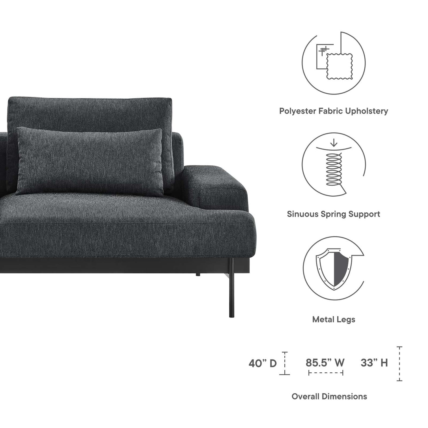 Proximity Upholstered Fabric Sofa By Modway - EEI-6214 | Sofas | Modishstore - 15