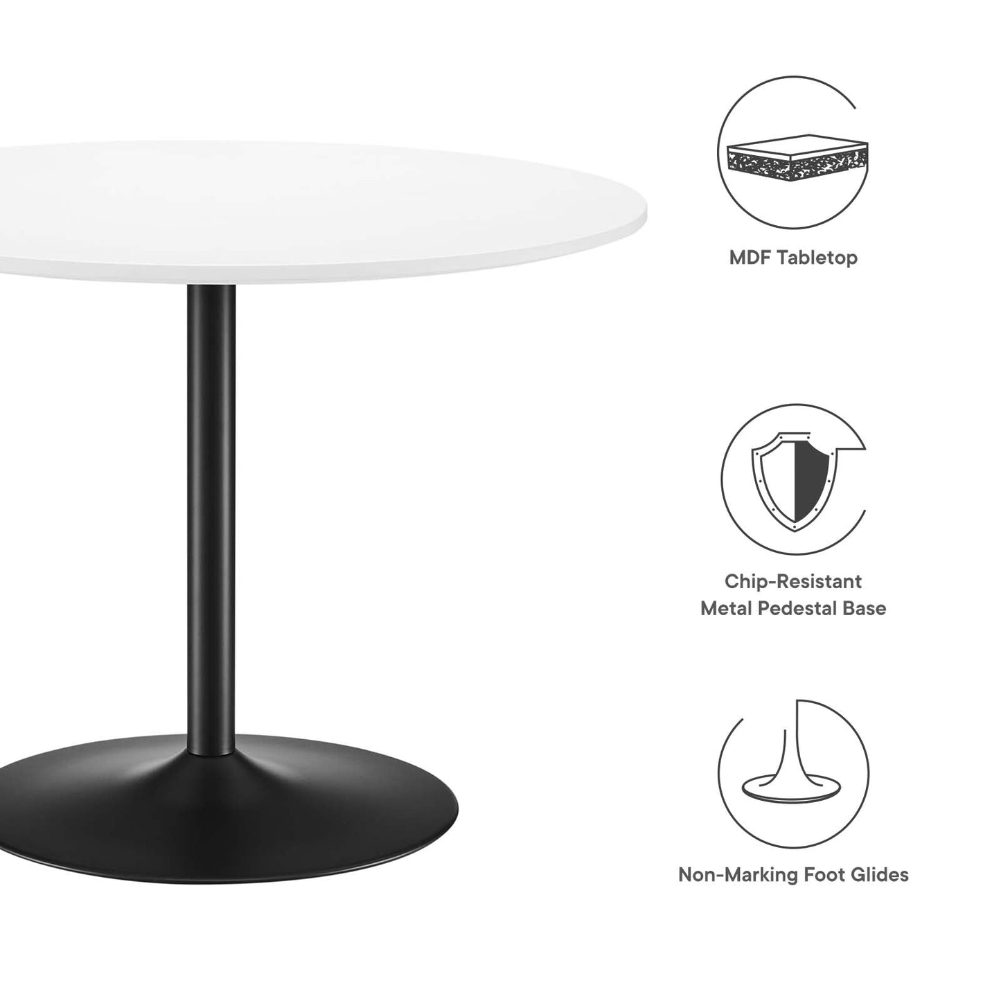 Amuse 40" Dining Table By Modway - EEI-6249 | Dining Tables - 11