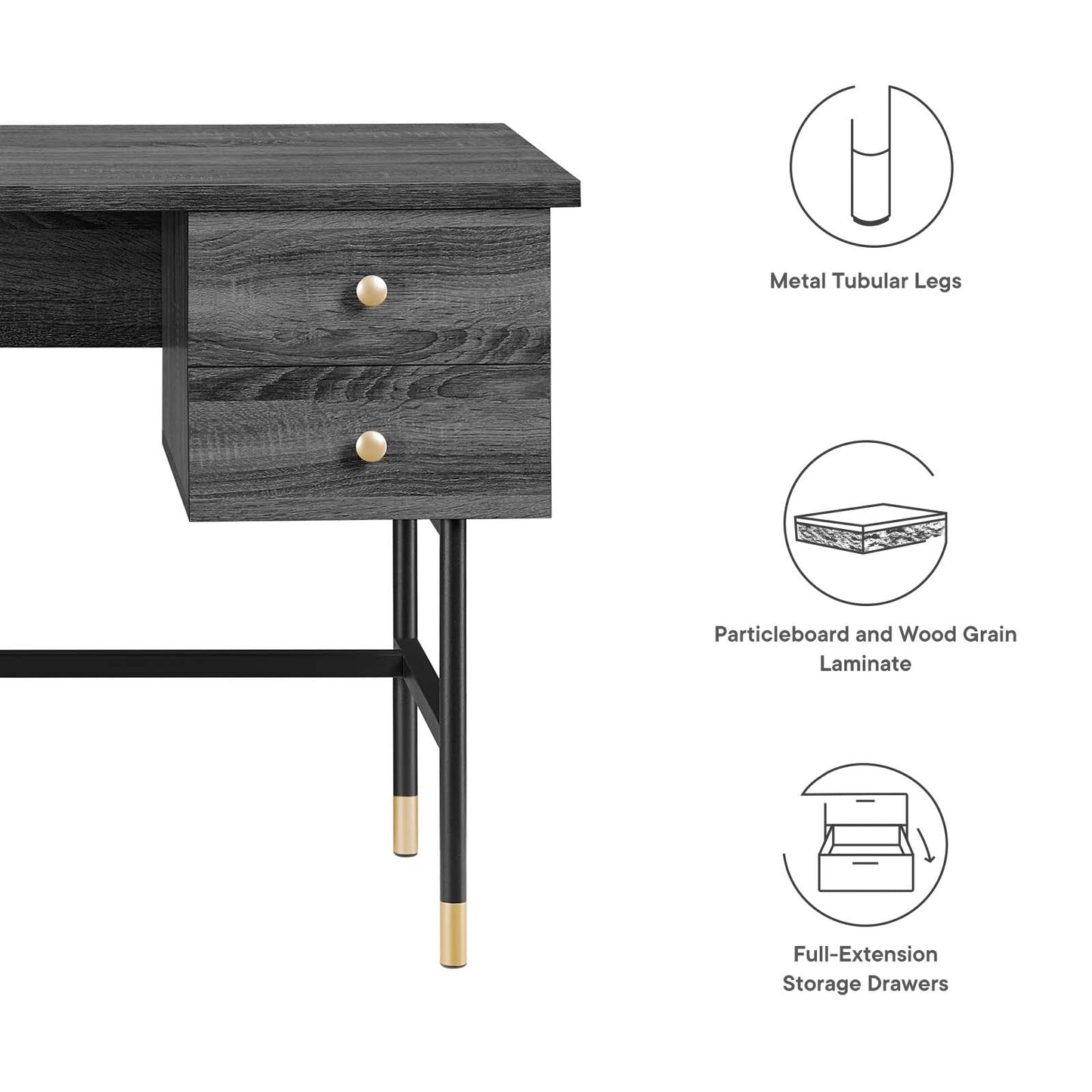 Nexus Office Desk By Modway - EEI-6284 | Desks | Modishstore - 9