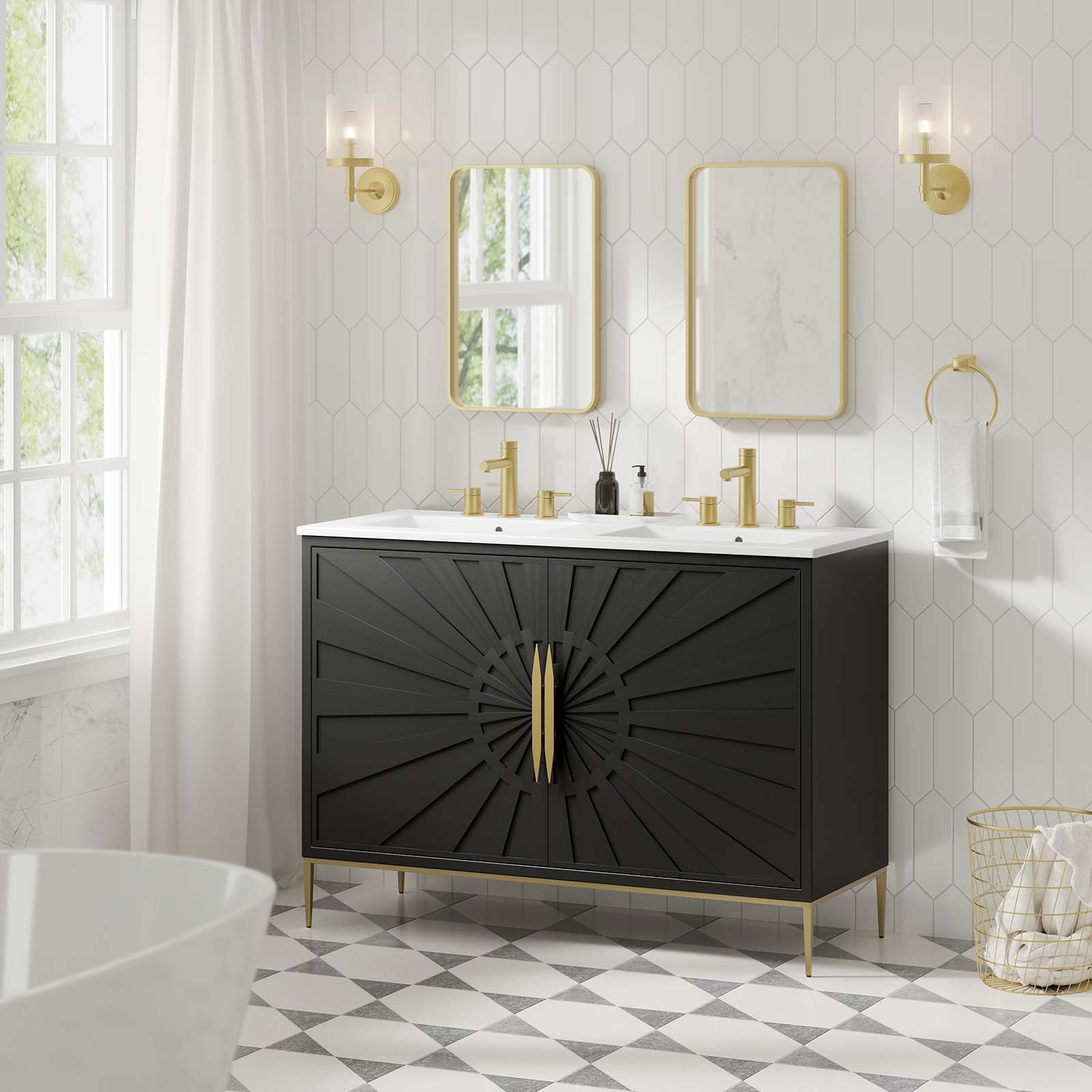 Awaken 48" Double Sink Bathroom Vanity By Modway - EEI-6305 | Bathroom Accessories