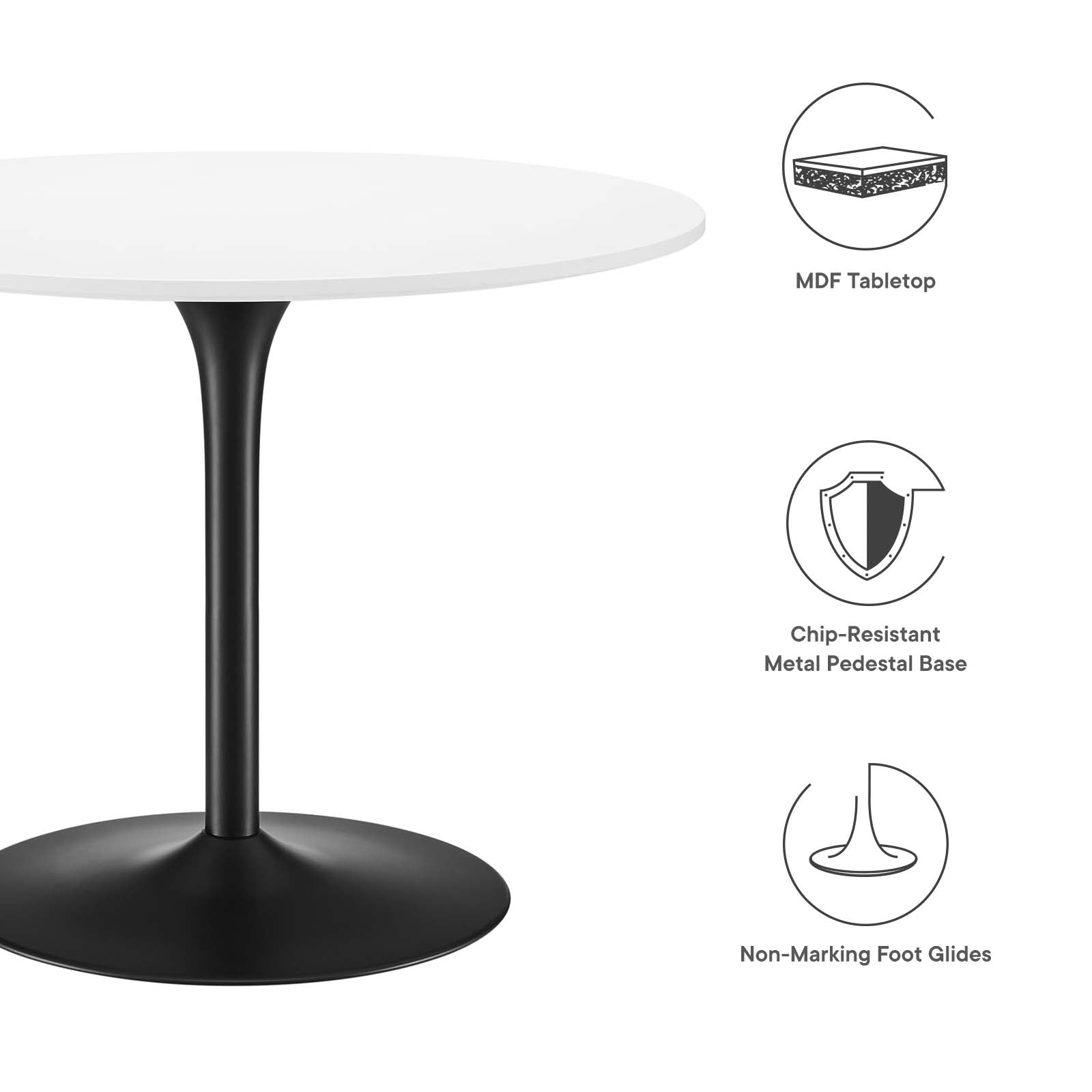 Pursuit 40" Dining Table By Modway - EEI-6313 | Dining Tables | Modishstore - 25