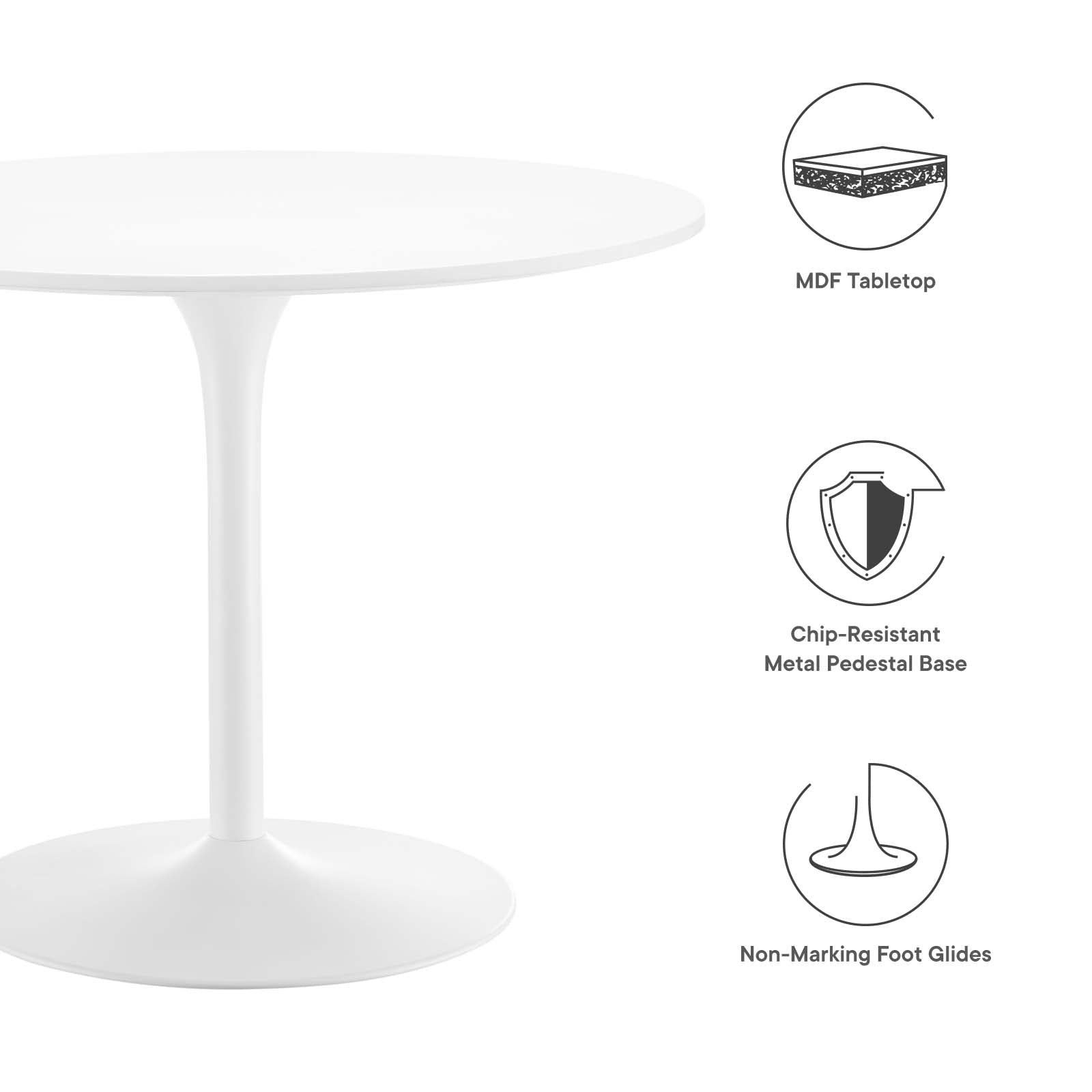 Pursuit 40" Dining Table By Modway - EEI-6313 | Dining Tables | Modishstore - 39