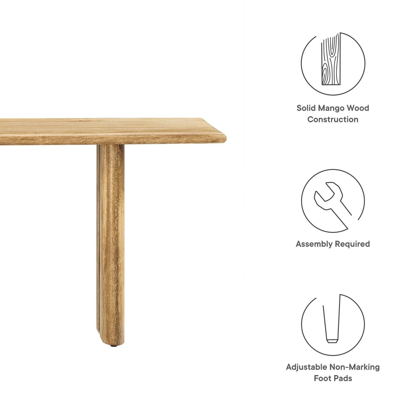 Amistad 58" Wood Bench By Modway - EEI-6344 | Benches - 8