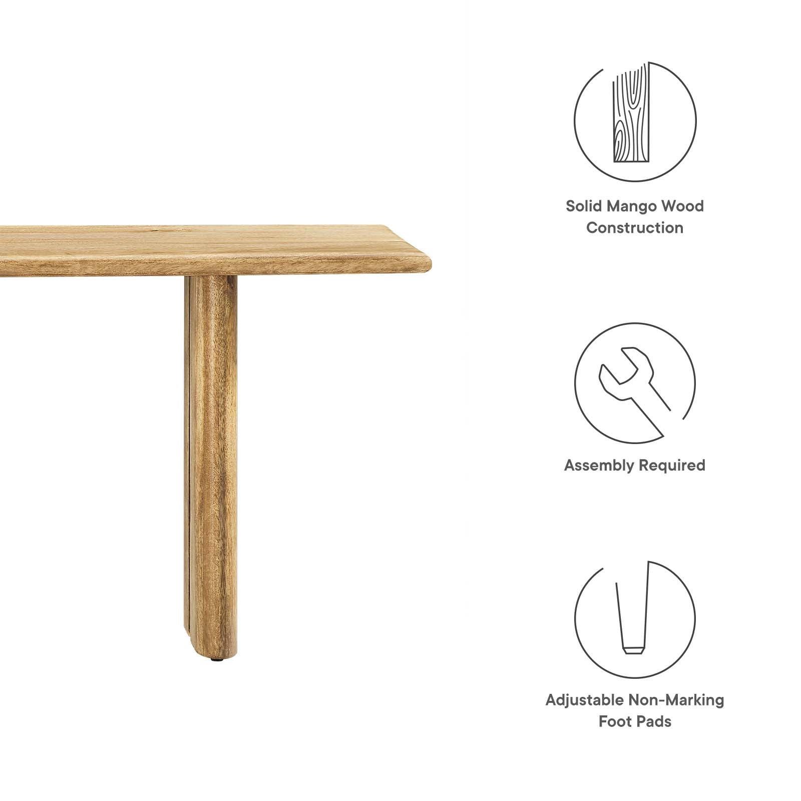 Amistad 58" Wood Bench By Modway - EEI-6344 | Benches - 8