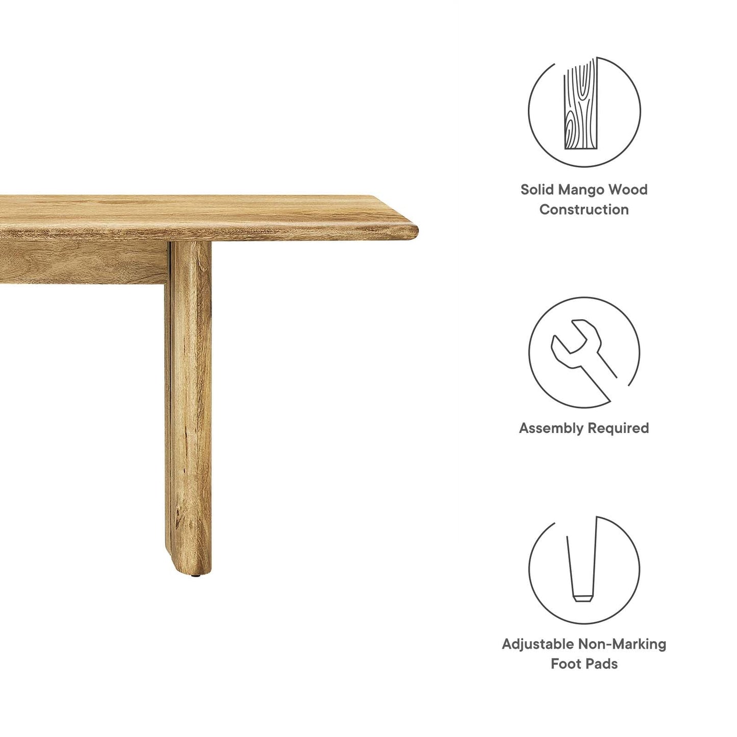 Amistad 72" Wood Bench By Modway - EEI-6345 | Benches - 8