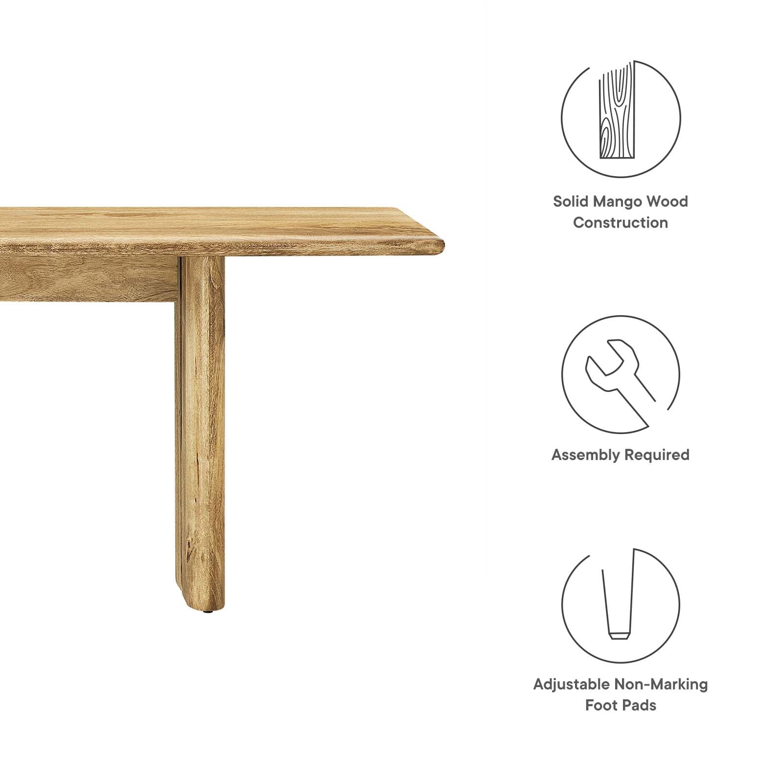 Amistad 72" Wood Bench By Modway - EEI-6345 | Benches - 8