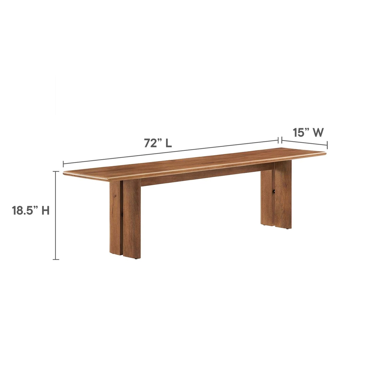 Amistad 72" Wood Bench By Modway - EEI-6345 | Benches - 18
