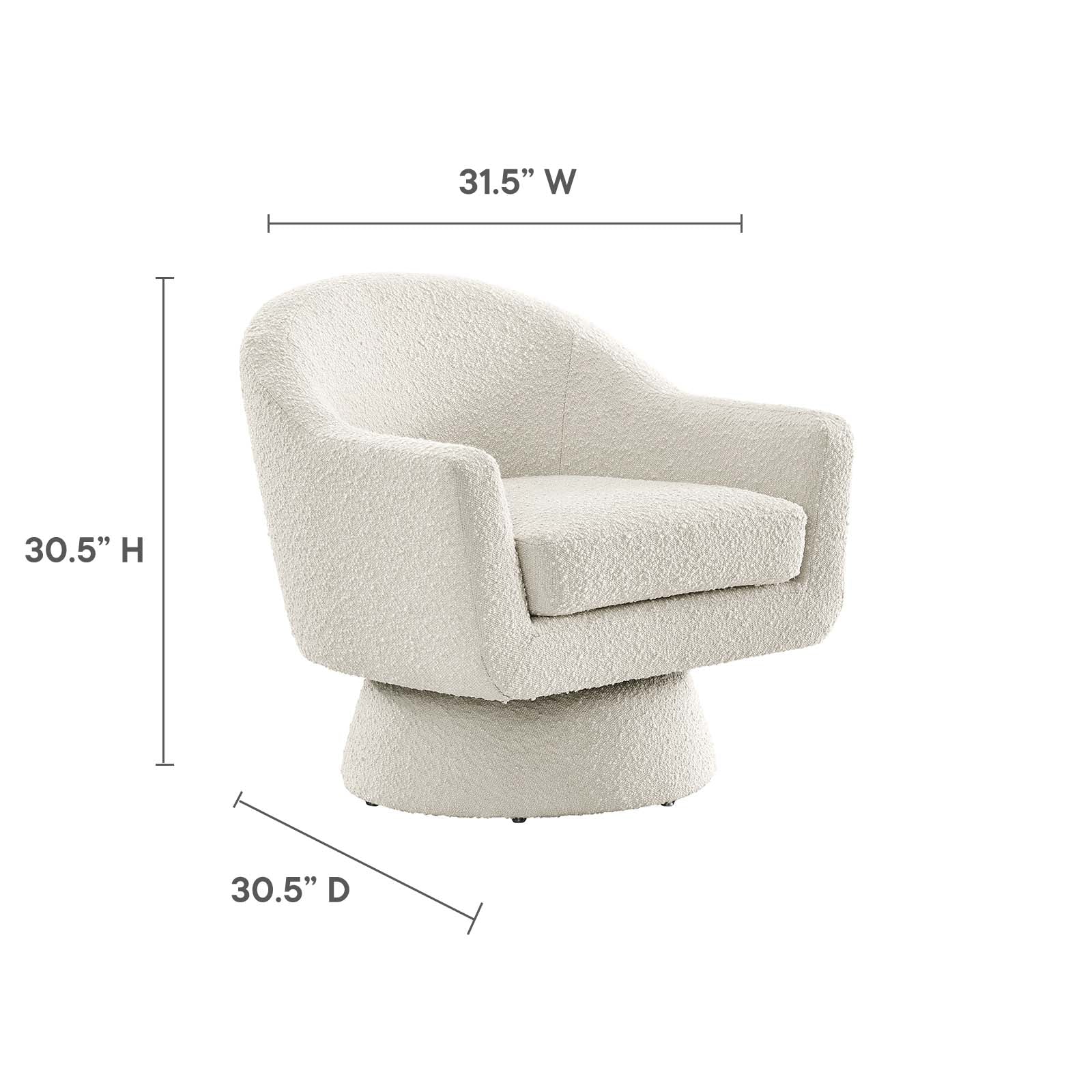 Astral Boucle Fabric Boucle Fabric Swivel Chair By Modway - EEI-6359 | Armchairs - 7
