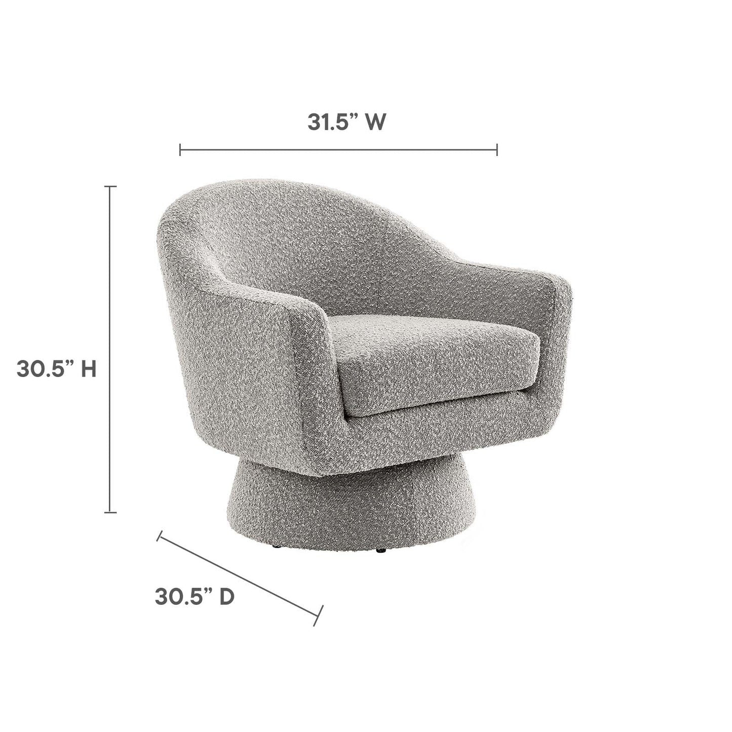 Astral Boucle Fabric Boucle Fabric Swivel Chair By Modway - EEI-6359 | Armchairs - 15