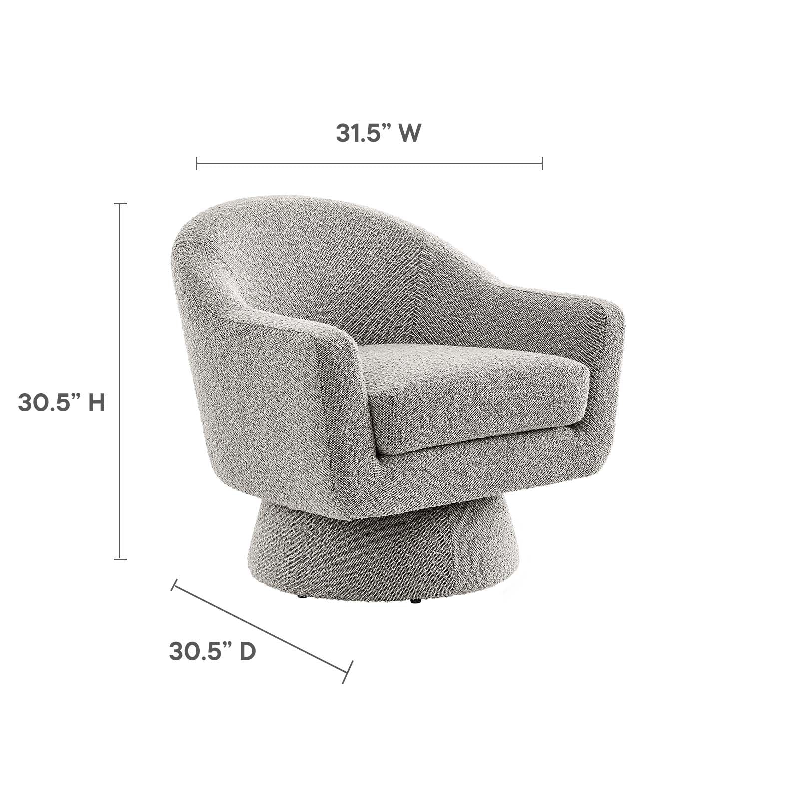 Astral Boucle Fabric Boucle Fabric Swivel Chair By Modway - EEI-6359 | Armchairs - 15