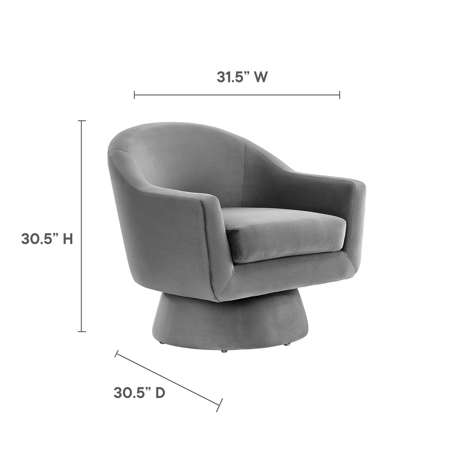 Astral Performance Velvet Fabric and Wood Swivel Chair By Modway - EEI-6360 | Armchairs - 8