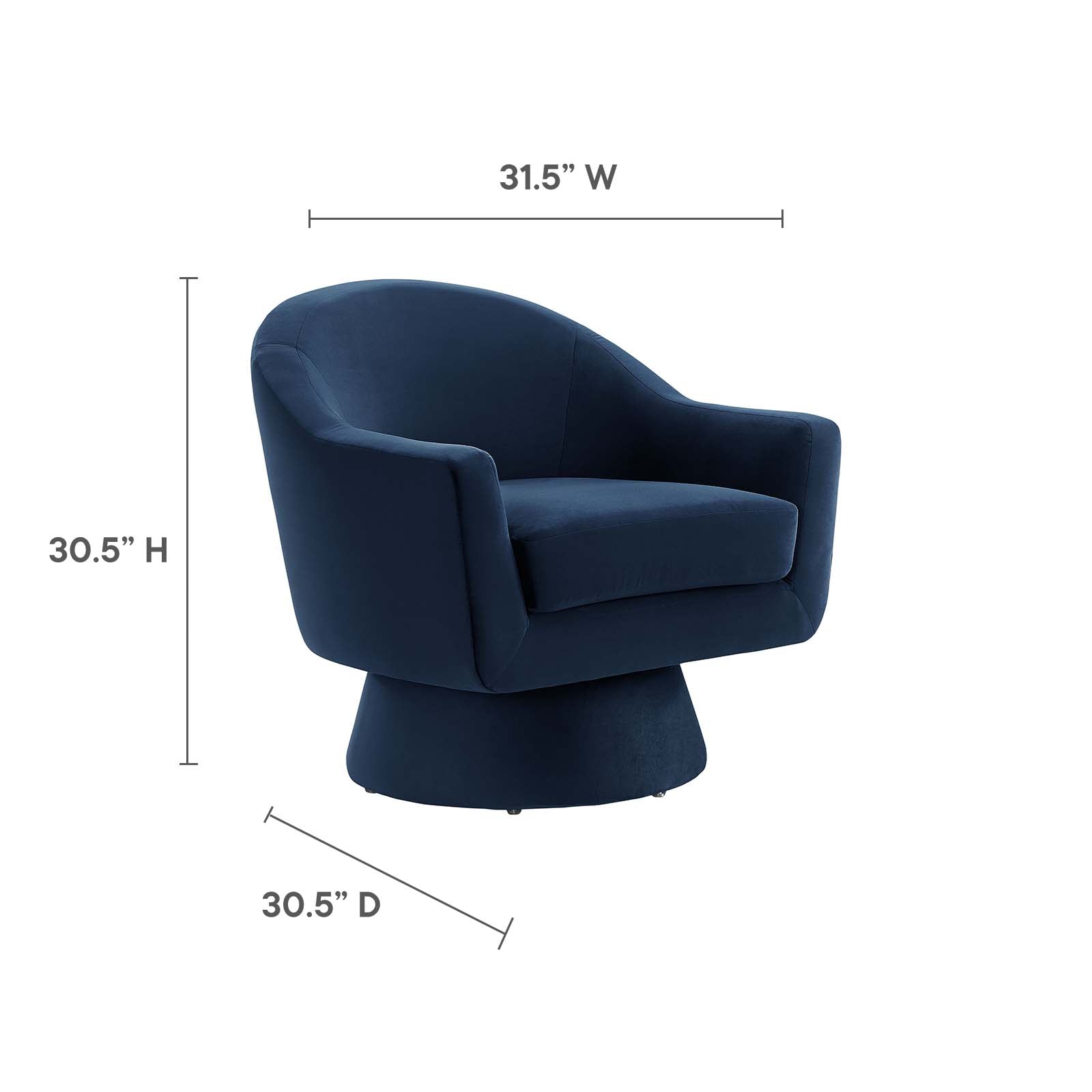 Astral Performance Velvet Fabric and Wood Swivel Chair By Modway - EEI-6360 | Armchairs - 15