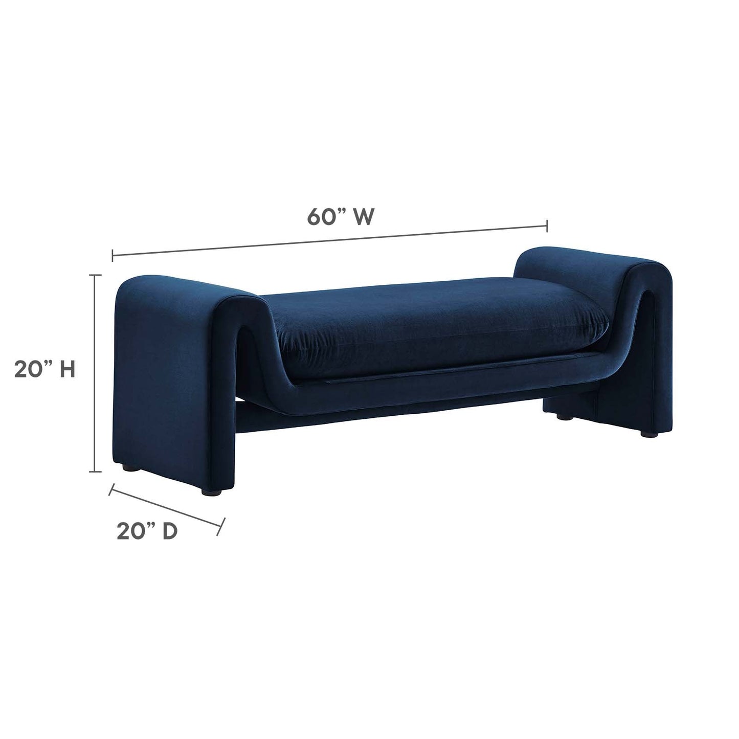 Waverly Performance Velvet Bench By Modway - EEI-6380