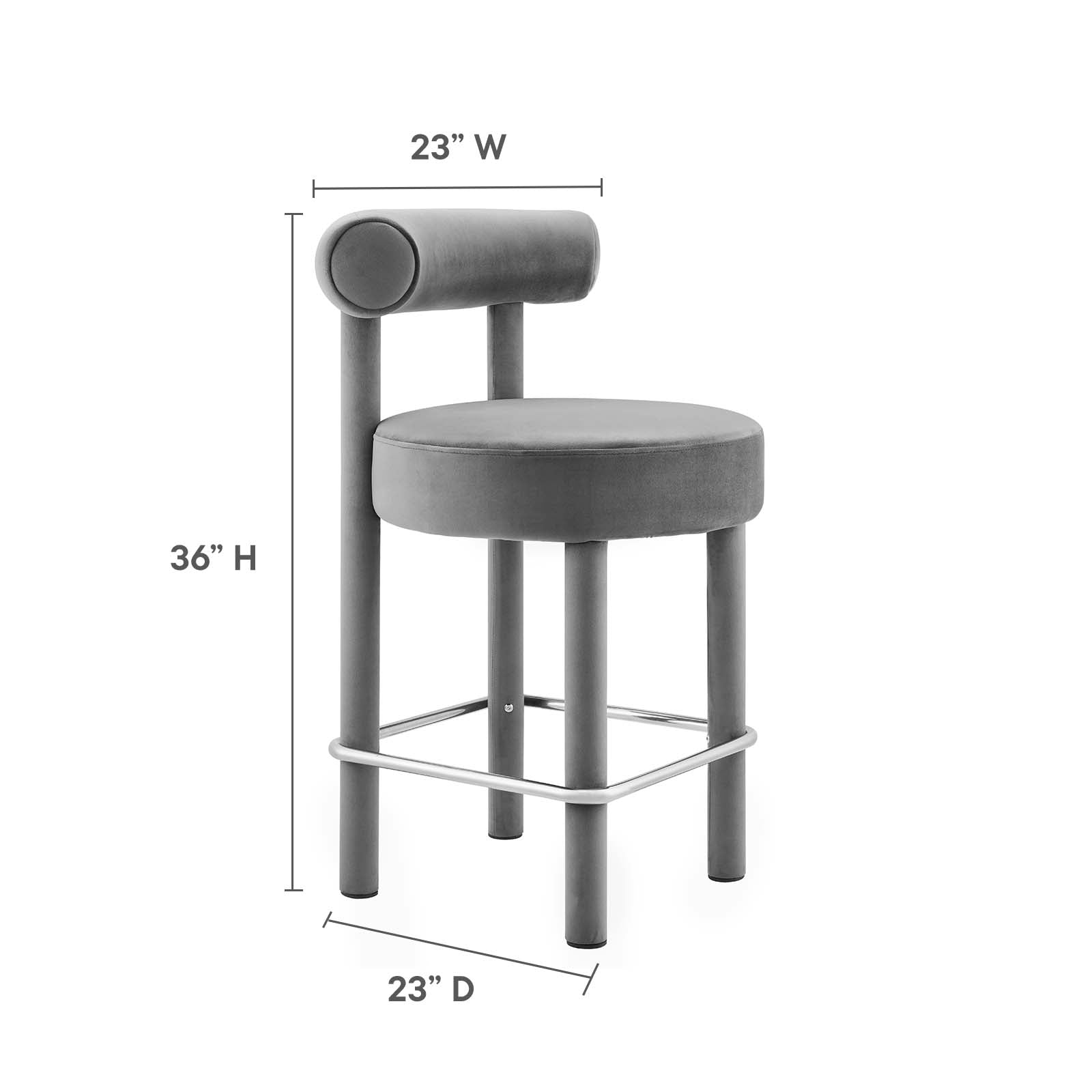 Toulouse Performance Velvet Counter Stool By Modway - EEI-6384 | Counter Stools | Modishstore - 16