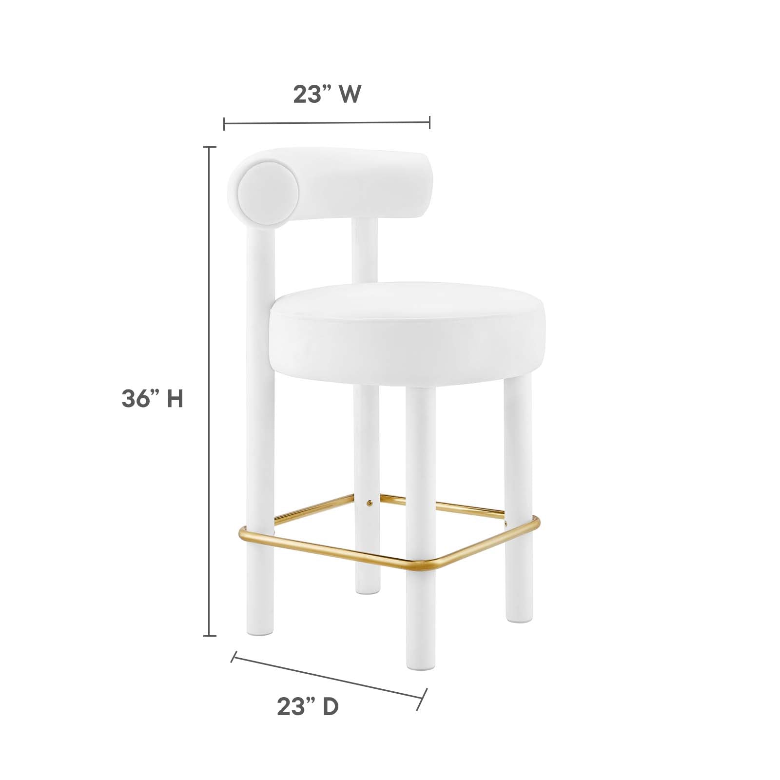 Toulouse Performance Velvet Counter Stool By Modway - EEI-6384 | Counter Stools | Modishstore - 32