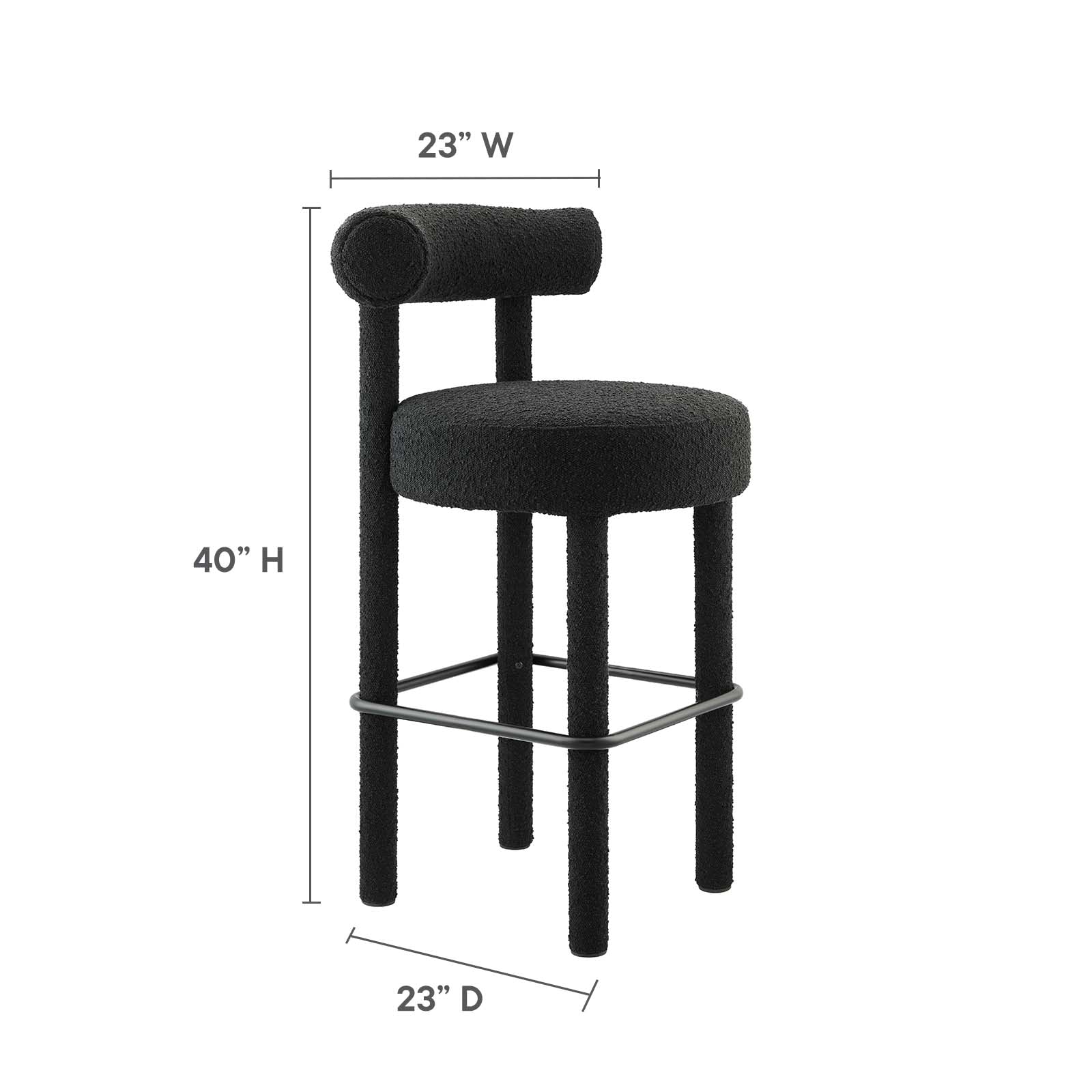 Toulouse Boucle Fabric Bar Stool By Modway - EEI-6385 | Bar Stools | Modishstore - 8