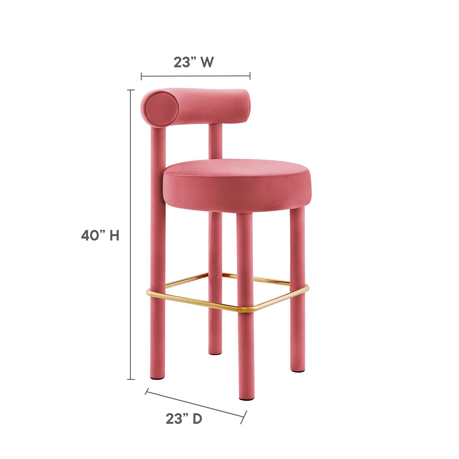 Toulouse Performance Velvet Bar Stool By Modway - EEI-6386 | Bar Stools | Modishstore - 8