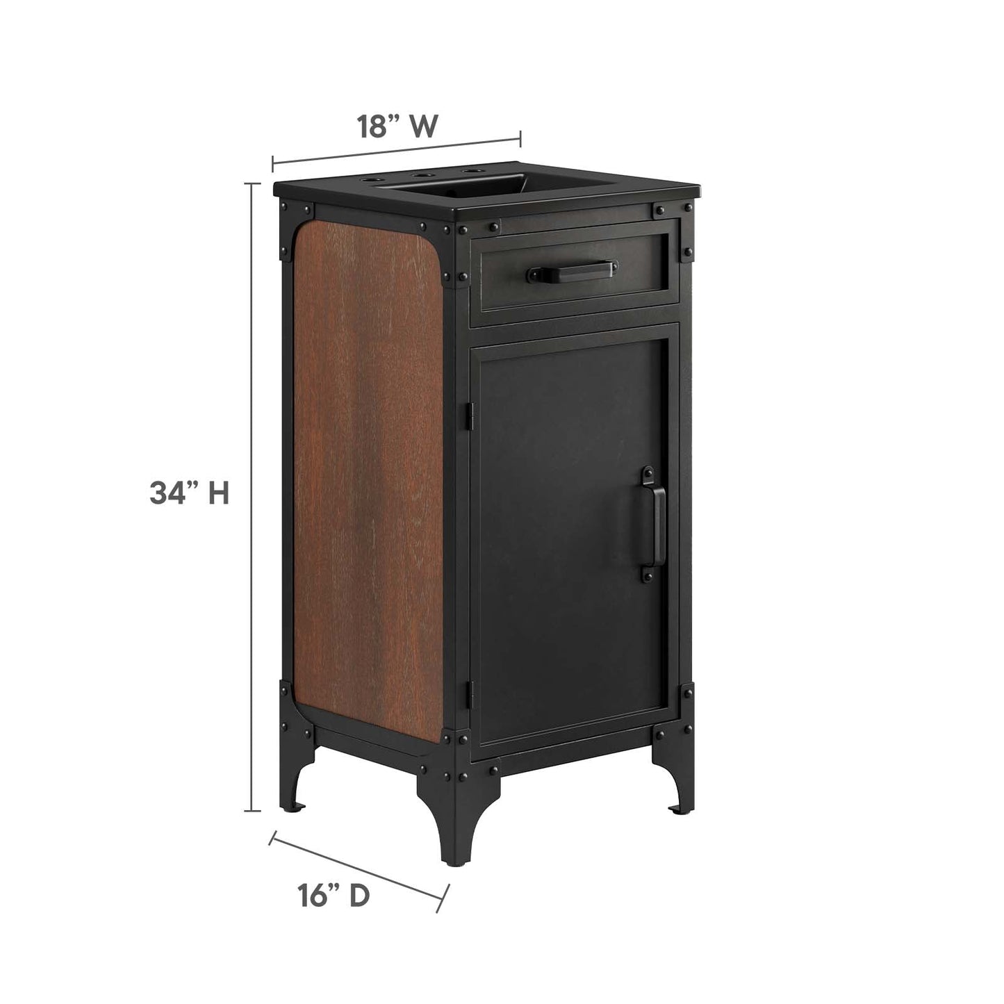 Steamforge 18" Bathroom Vanity By Modway - EEI-6412 | Bathroom Accessories | Modway - 5