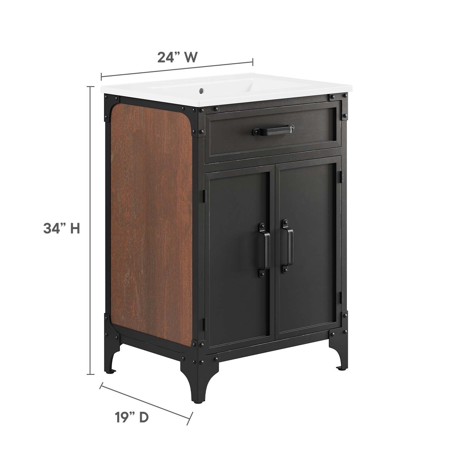 Steamforge 24" Bathroom Vanity By Modway - EEI-6413 | Bathroom Accessories | Modway - 5