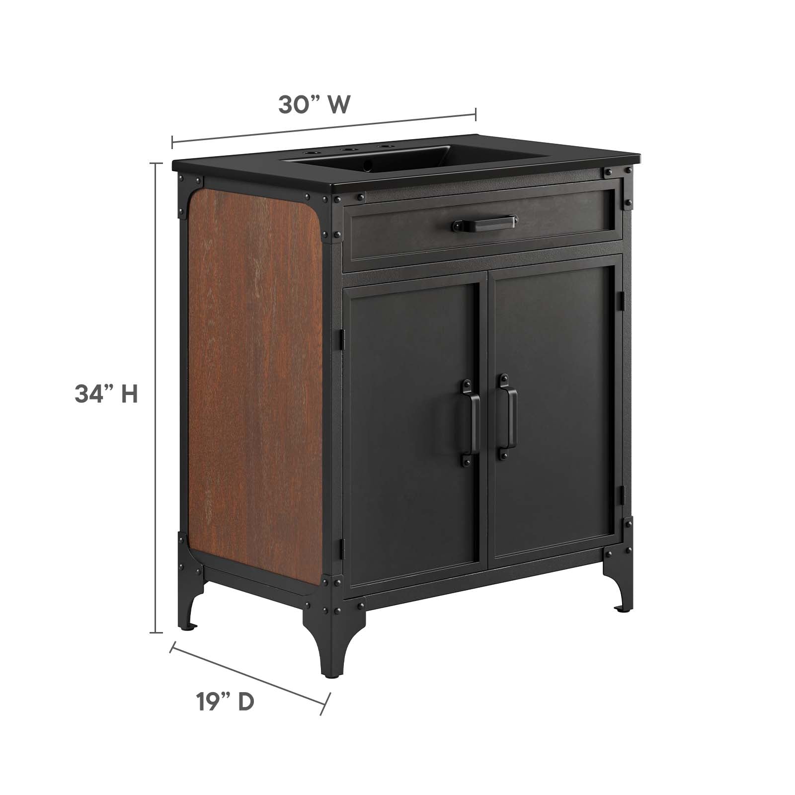 Steamforge 30" Bathroom Vanity By Modway - EEI-6416 | Bathroom Accessories | Modway - 5