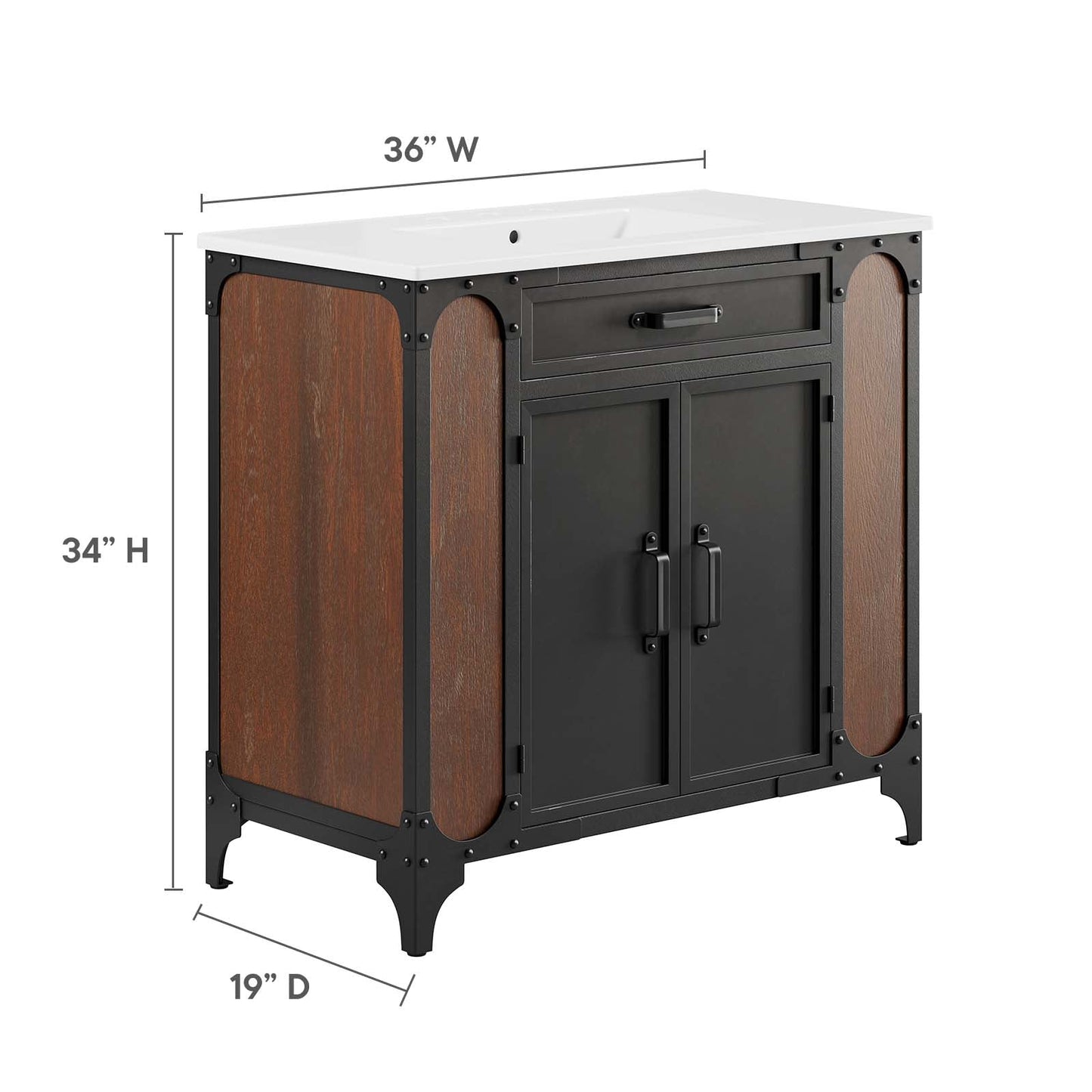 Steamforge 36" Bathroom Vanity By Modway - EEI-6417 | Bathroom Accessories | Modway - 5