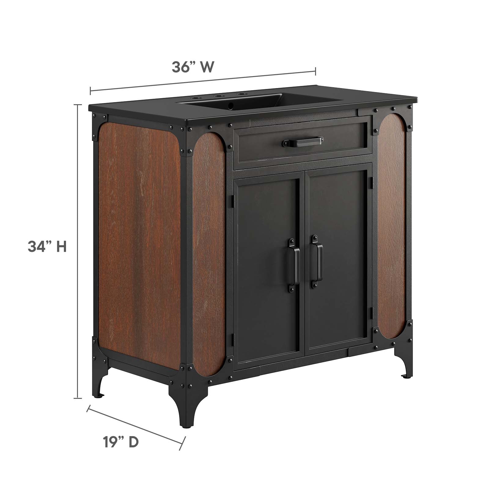 Steamforge 36" Bathroom Vanity By Modway - EEI-6418 | Bathroom Accessories | Modway - 5