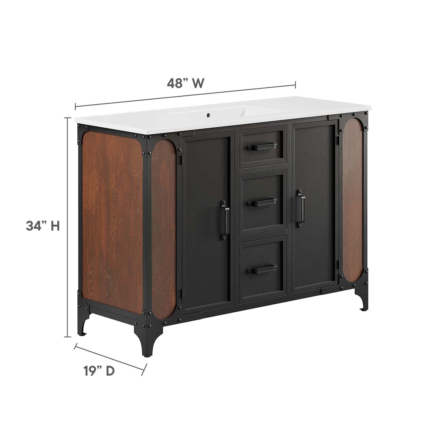 Steamforge 48" Single Sink Bathroom Vanity By Modway - EEI-6419 | Bathroom Accessories | Modway - 6