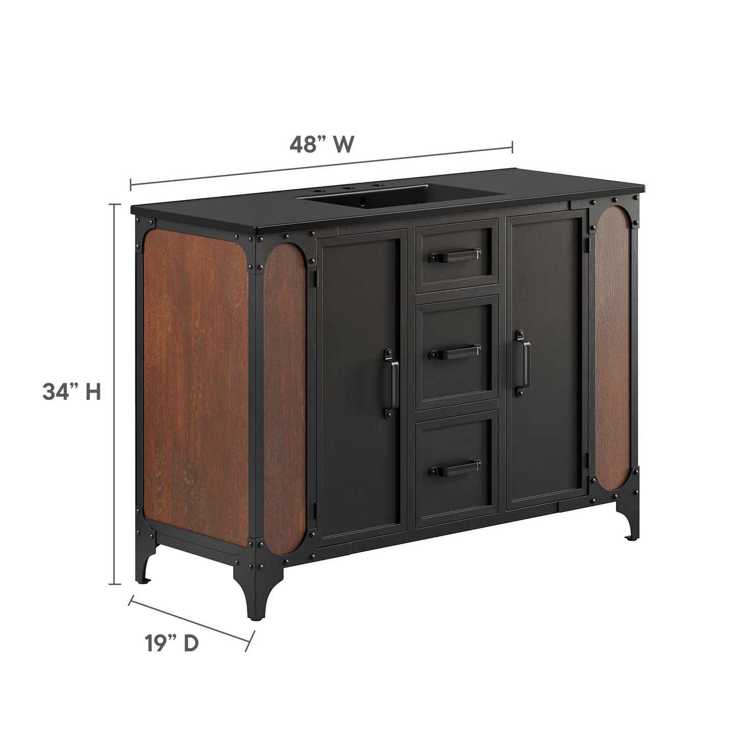 Steamforge 48" Single Sink Bathroom Vanity By Modway - EEI-6420 | Bathroom Accessories | Modway - 6