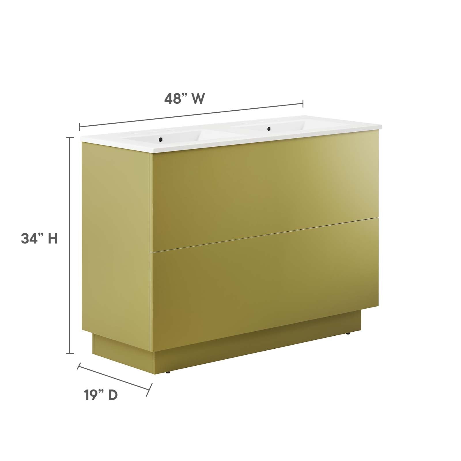Quantum 48" Double Sink Bathroom Vanity By Modway - EEI-6433 | Bathroom Accessories | Modway - 5