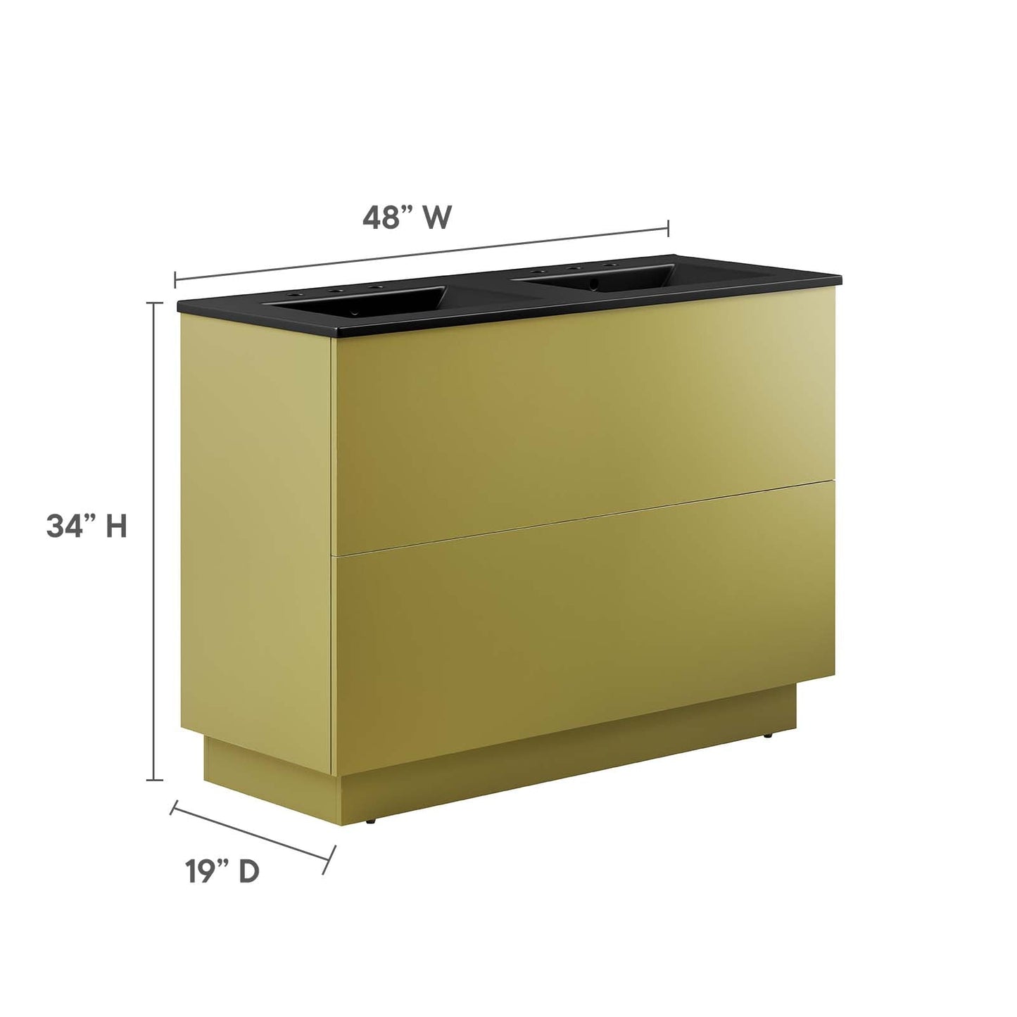 Quantum 48" Double Sink Bathroom Vanity By Modway - EEI-6434 | Bathroom Accessories | Modway - 5