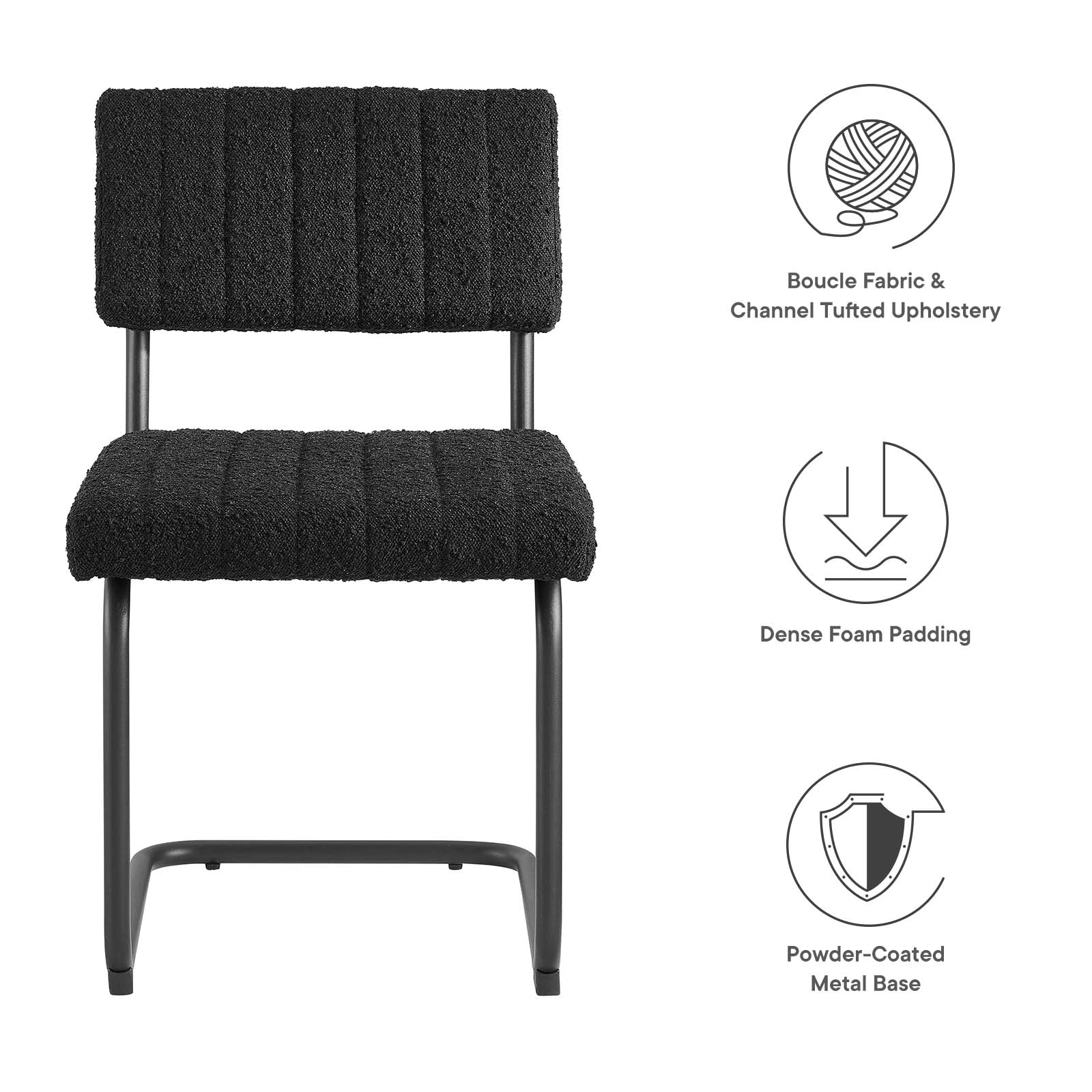 Parity Boucle Dining Side Chairs - Set of 2 By Modway - EEI-6469 | Dining Chairs | Modishstore - 10