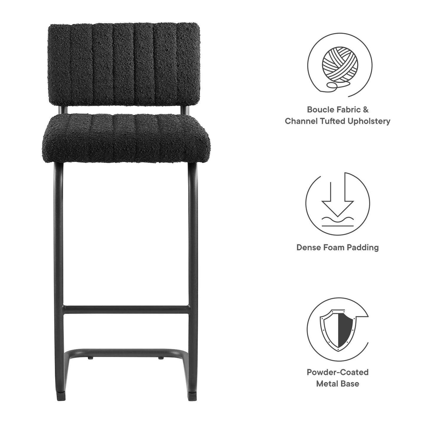 Parity Boucle Counter Stools - Set of 2 By Modway - EEI-6471 | Bar Stools | Modishstore - 10