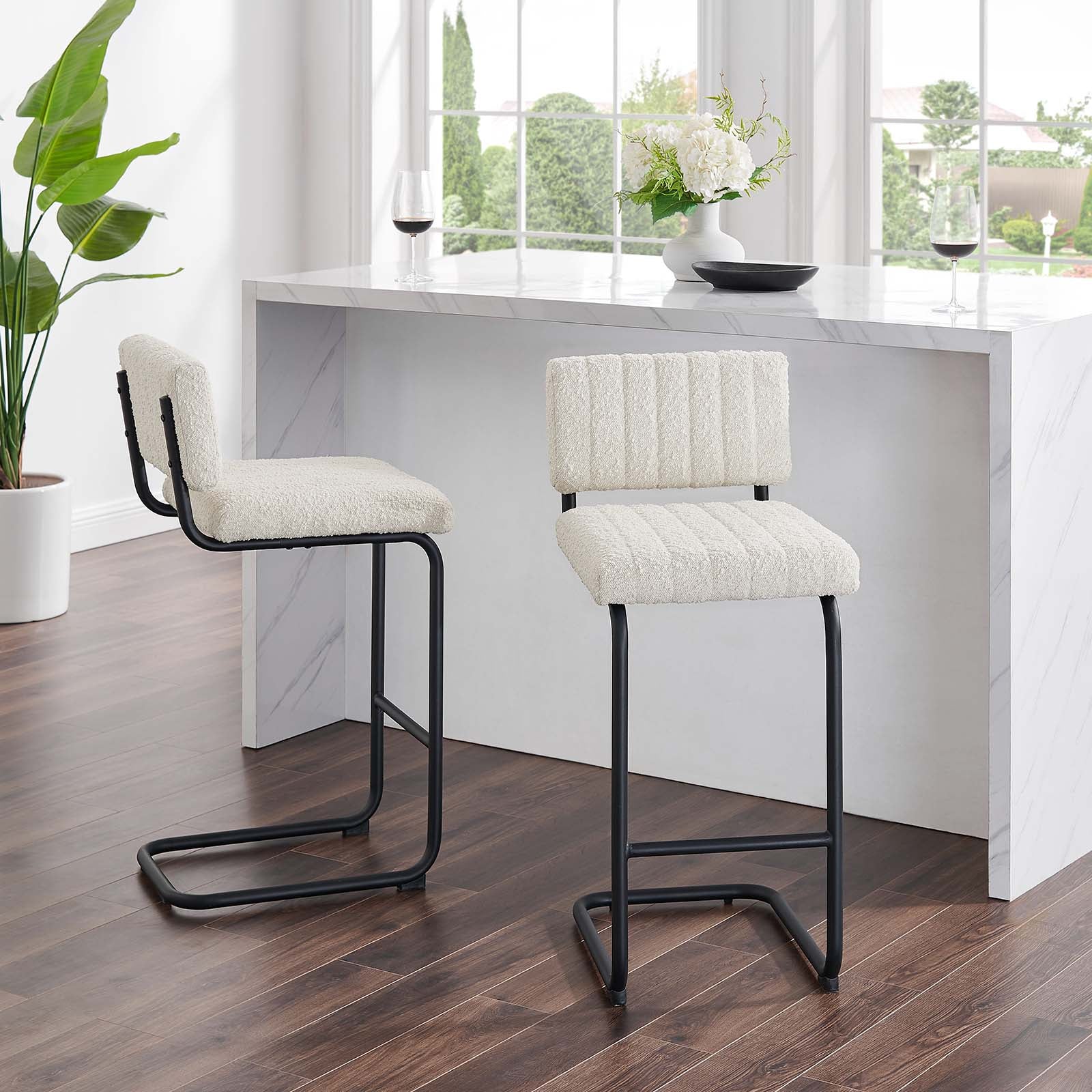 Parity Boucle Counter Stools - Set of 2 By Modway - EEI-6471 | Bar Stools | Modishstore - 13