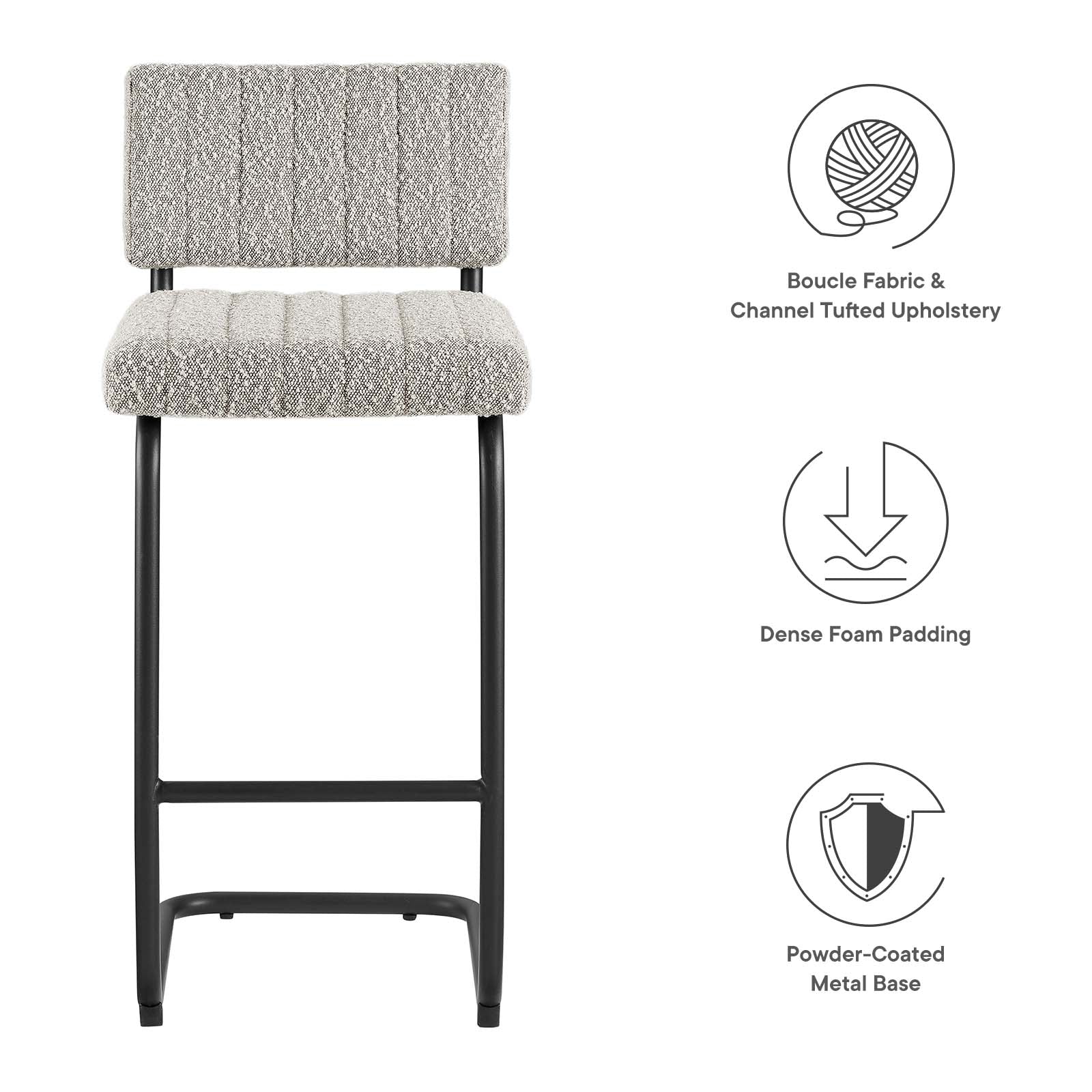 Parity Boucle Counter Stools - Set of 2 By Modway - EEI-6471 | Bar Stools | Modishstore - 30