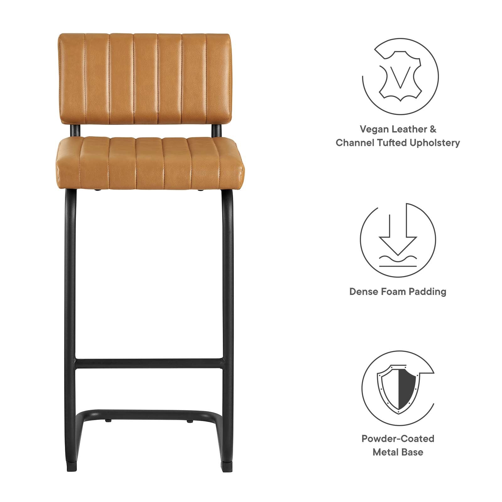 Parity Vegan Leather Counter Stools - Set of 2 By Modway - EEI-6472 | Bar Stools | Modishstore - 10