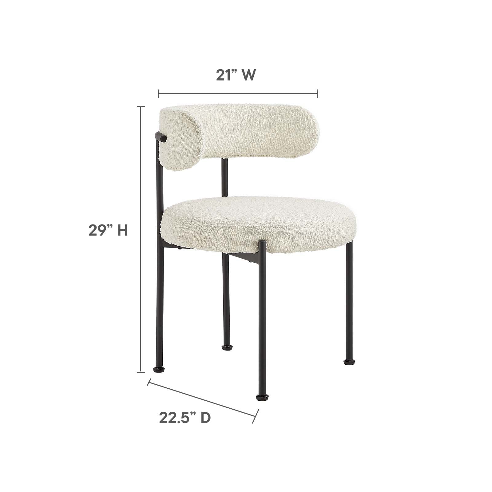 Albie Boucle Fabric Dining Chairs - Set of 2 By Modway - EEI-6516 | Dining Chairs | Modway - 15