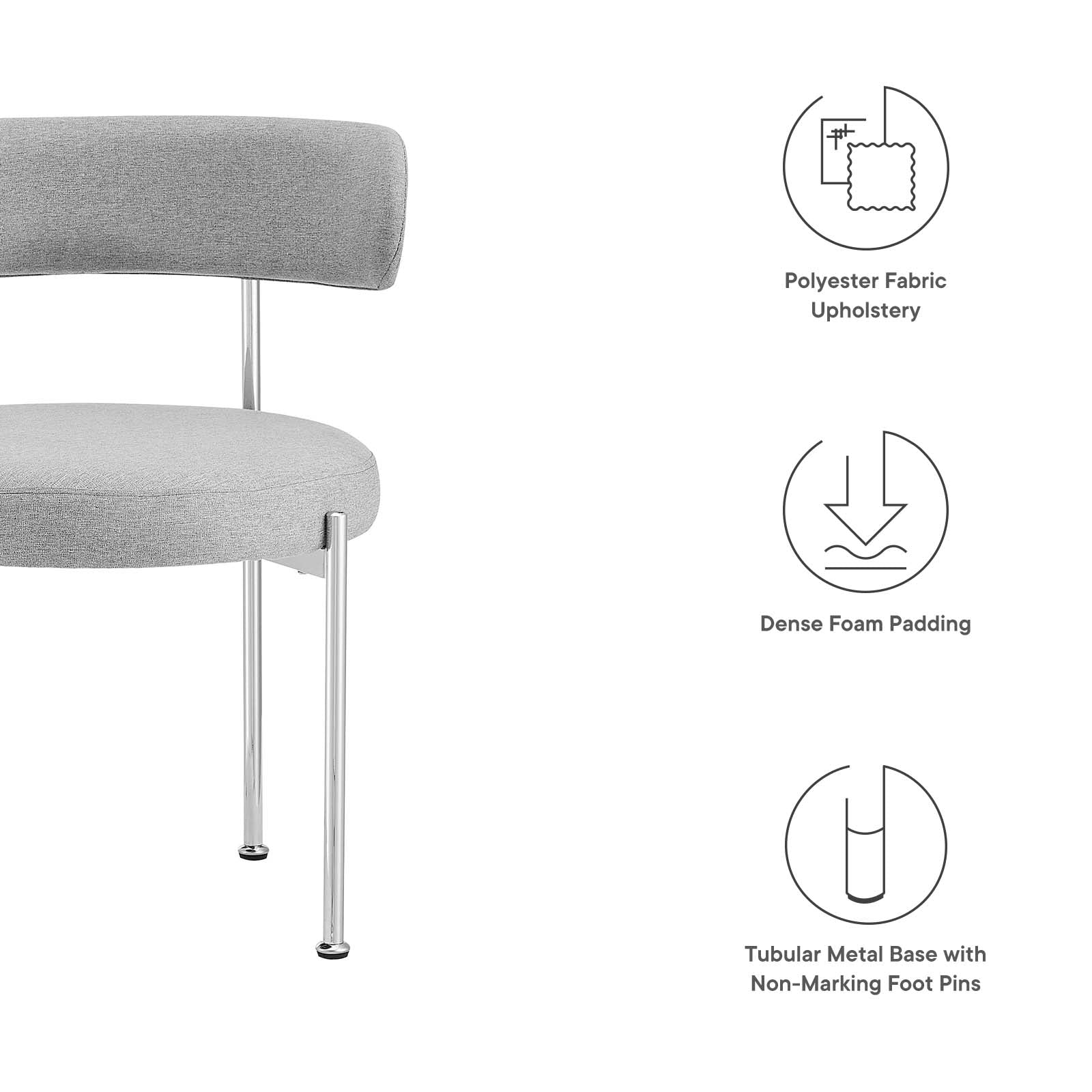 Albie Fabric Dining Chairs - Set of 2 By Modway - EEI-6517 | Dining Chairs | Modway - 14