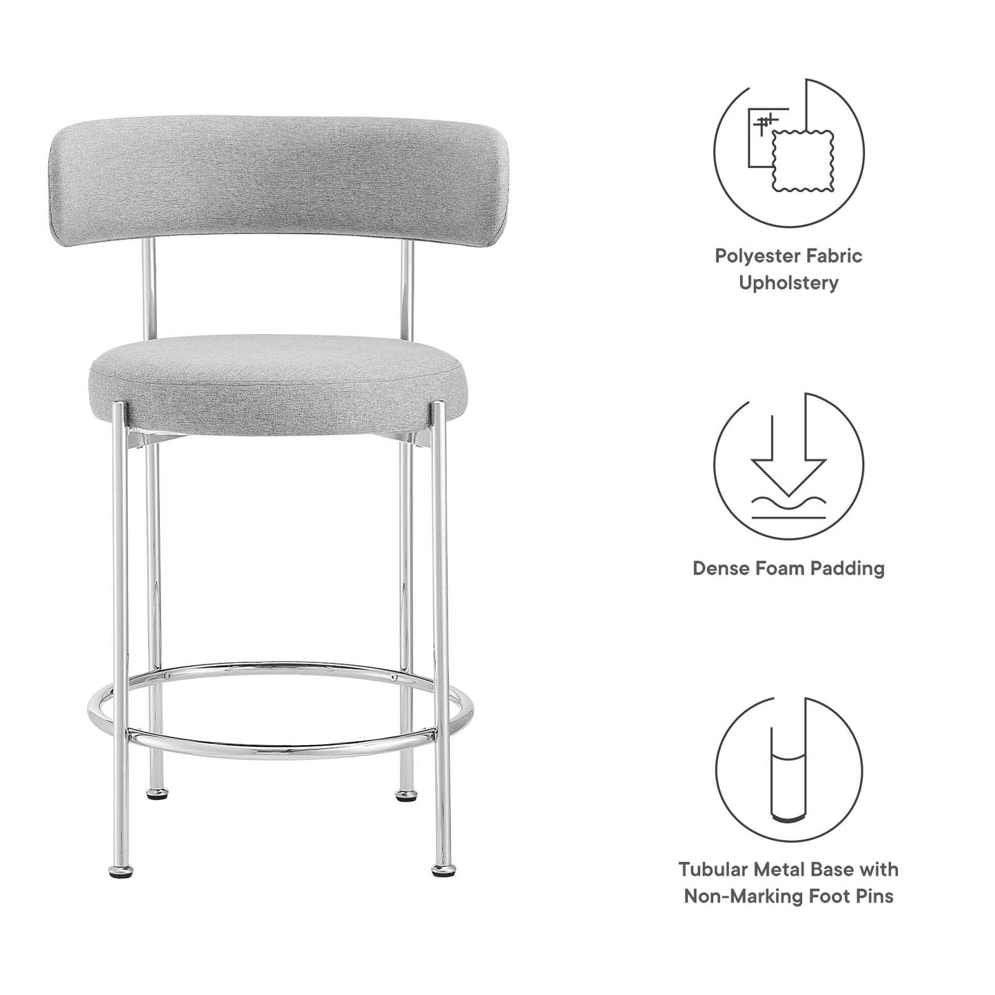 Albie Fabric Counter Stools - Set of 2 By Modway - EEI-6519 | Counter Stools | Modway - 14