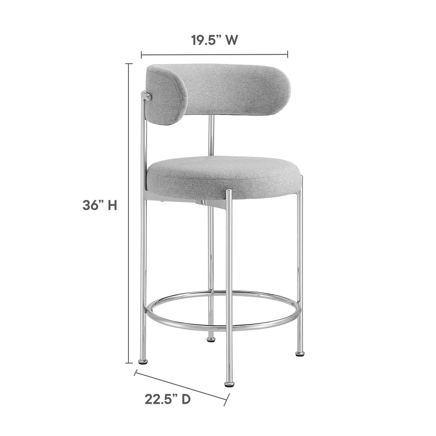 Albie Fabric Counter Stools - Set of 2 By Modway - EEI-6519 | Counter Stools | Modway - 15