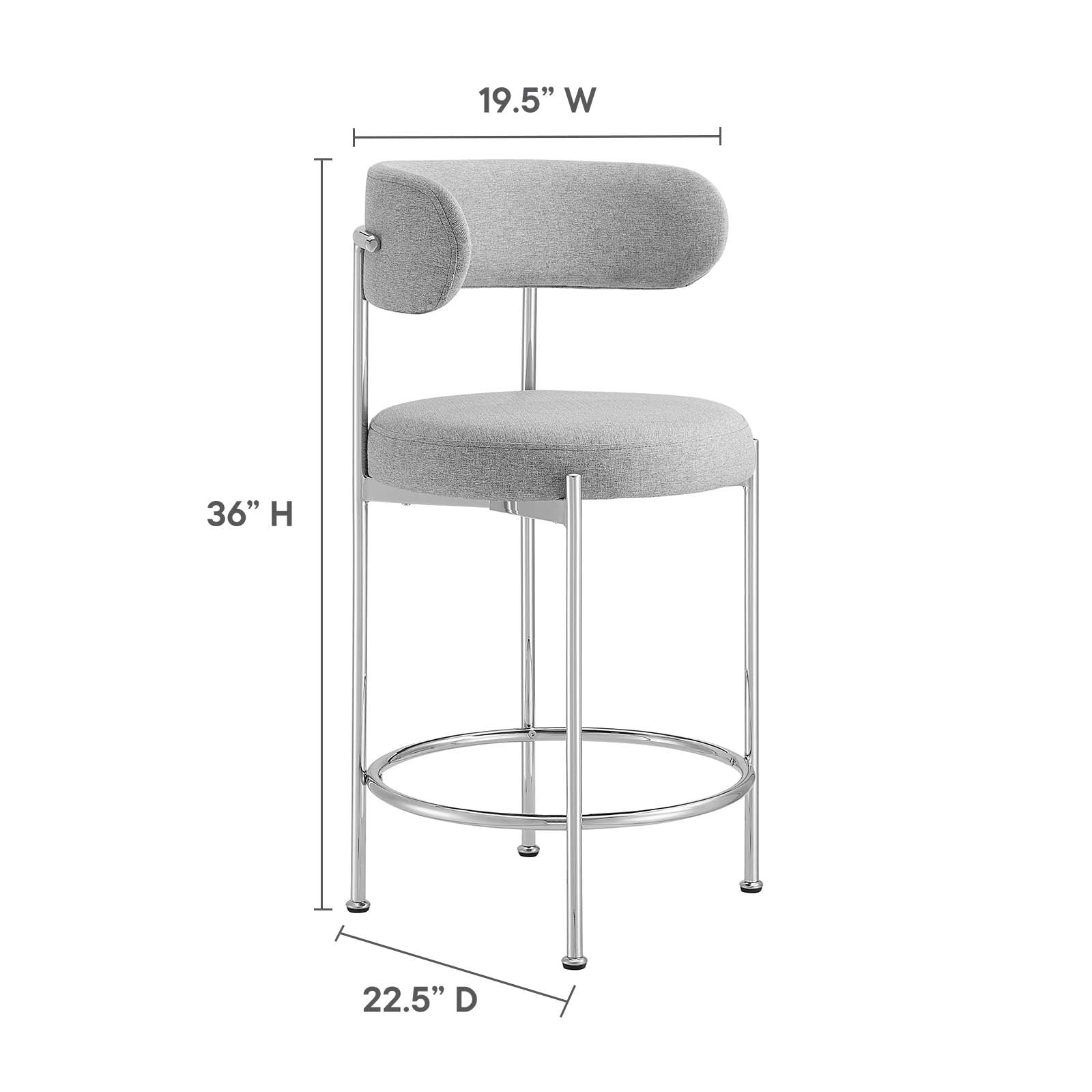 Albie Fabric Counter Stools - Set of 2 By Modway - EEI-6519 | Counter Stools | Modway - 15