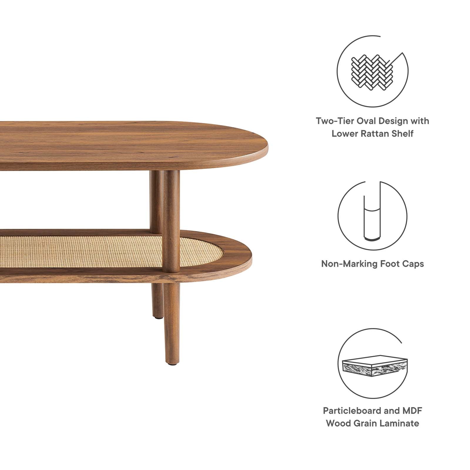 Torus Oval Coffee Table By Modway - EEI-6526 | Coffee Tables | Modishstore - 14