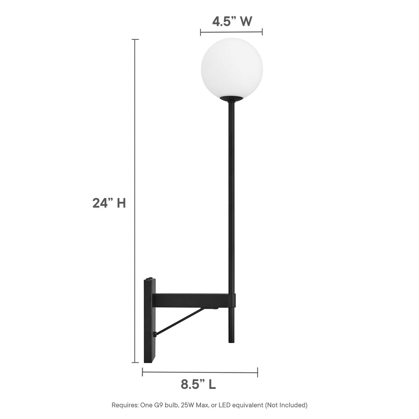 Riva White Globe Wall Sconce By Modway - EEI-6533 | Sconces | Modishstore - 7
