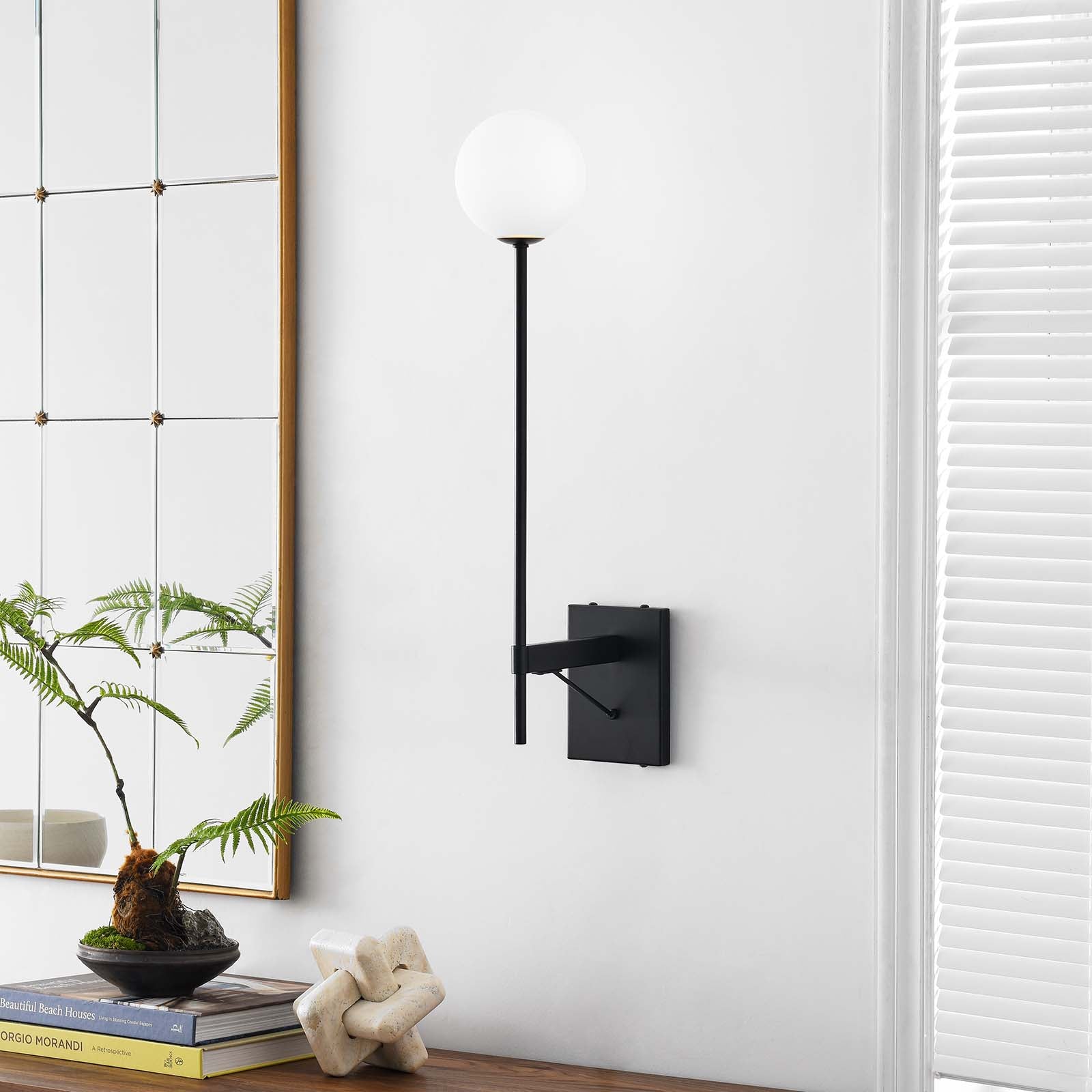 Riva White Globe Wall Sconce By Modway - EEI-6533 | Sconces | Modishstore