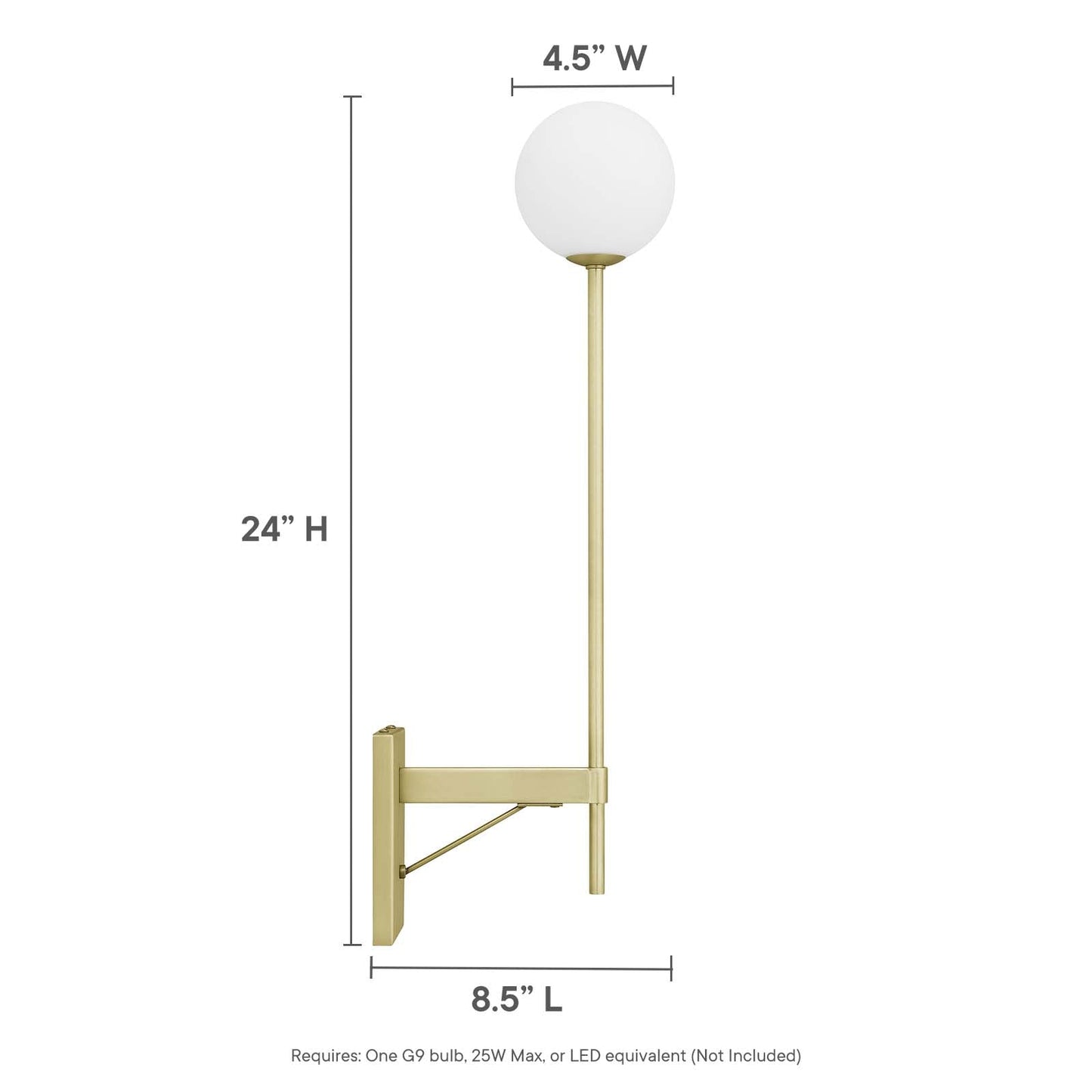 Riva White Globe Wall Sconce By Modway - EEI-6533 | Sconces | Modishstore - 14